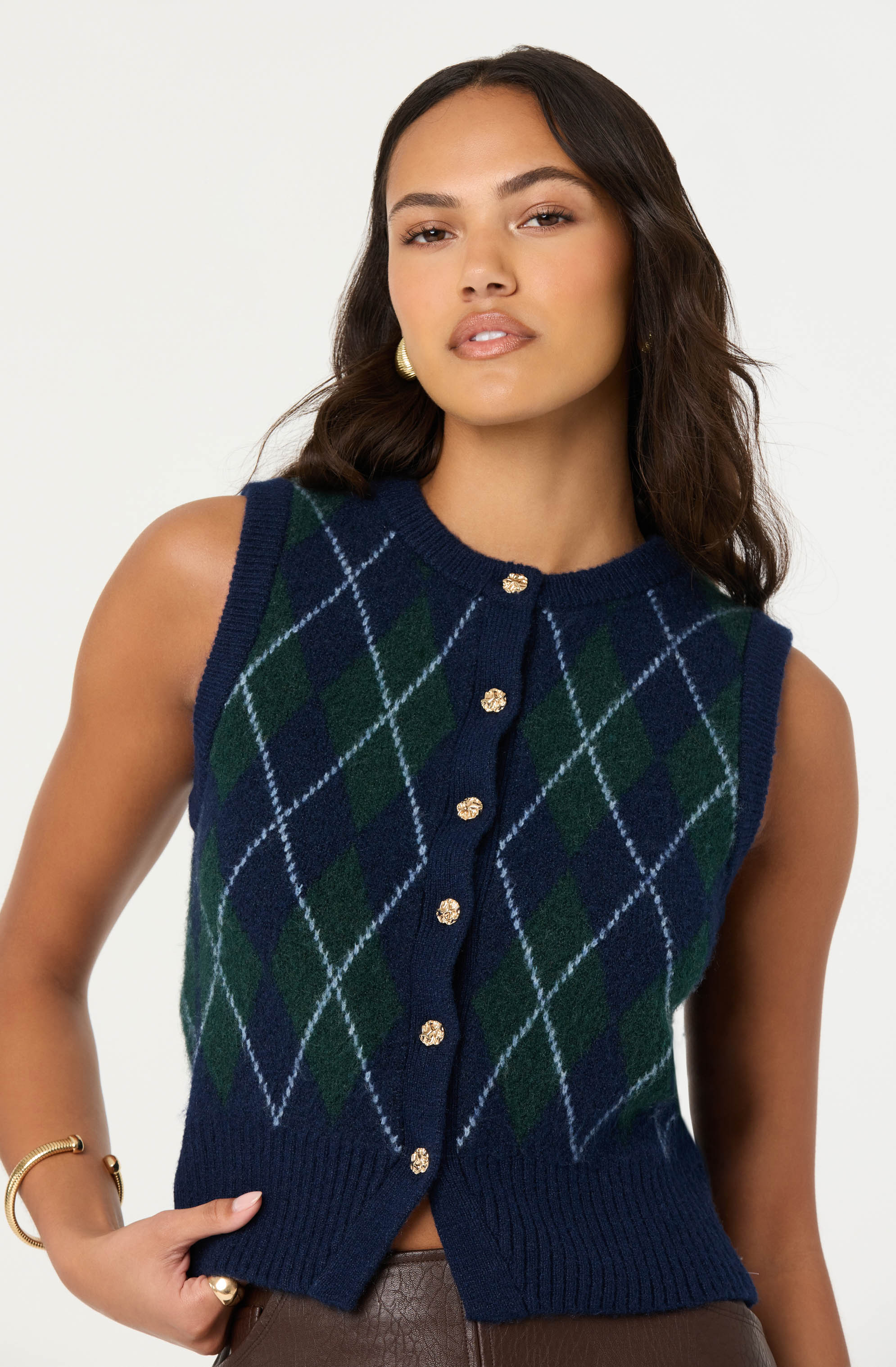 Abbie Argyle Sweater Vest - Image 3