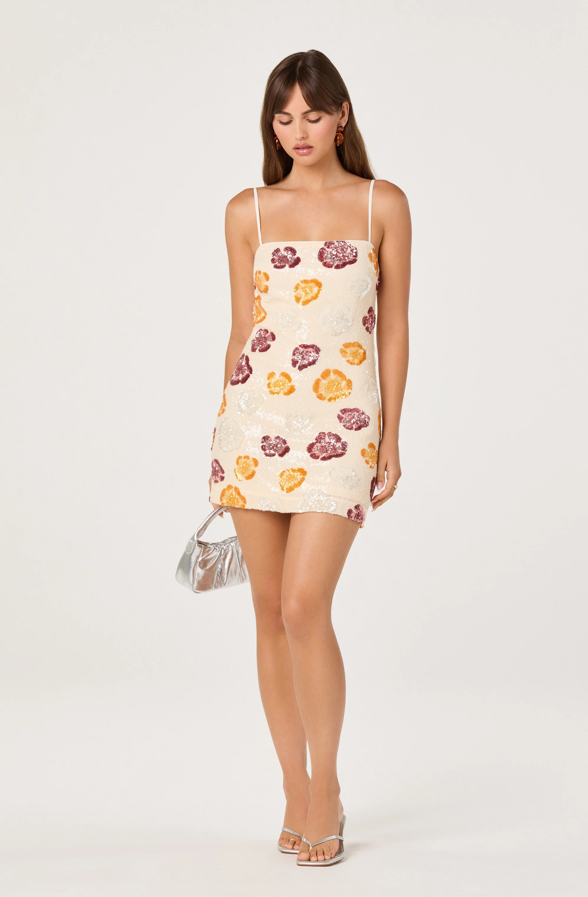 Abelia Sequined Floral Mini Dress - Image 2