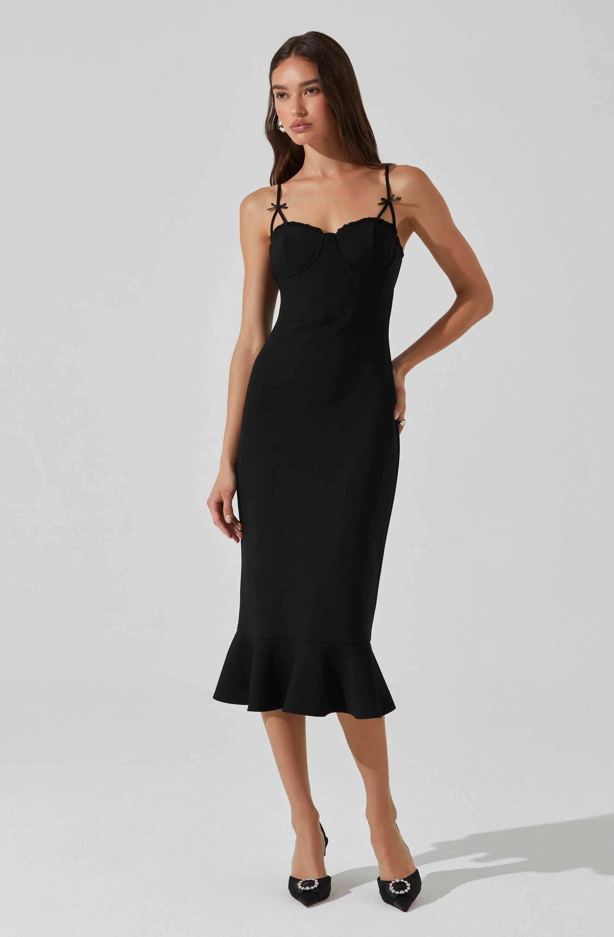 Adana Bow Detail Bustier Dress - Image 3