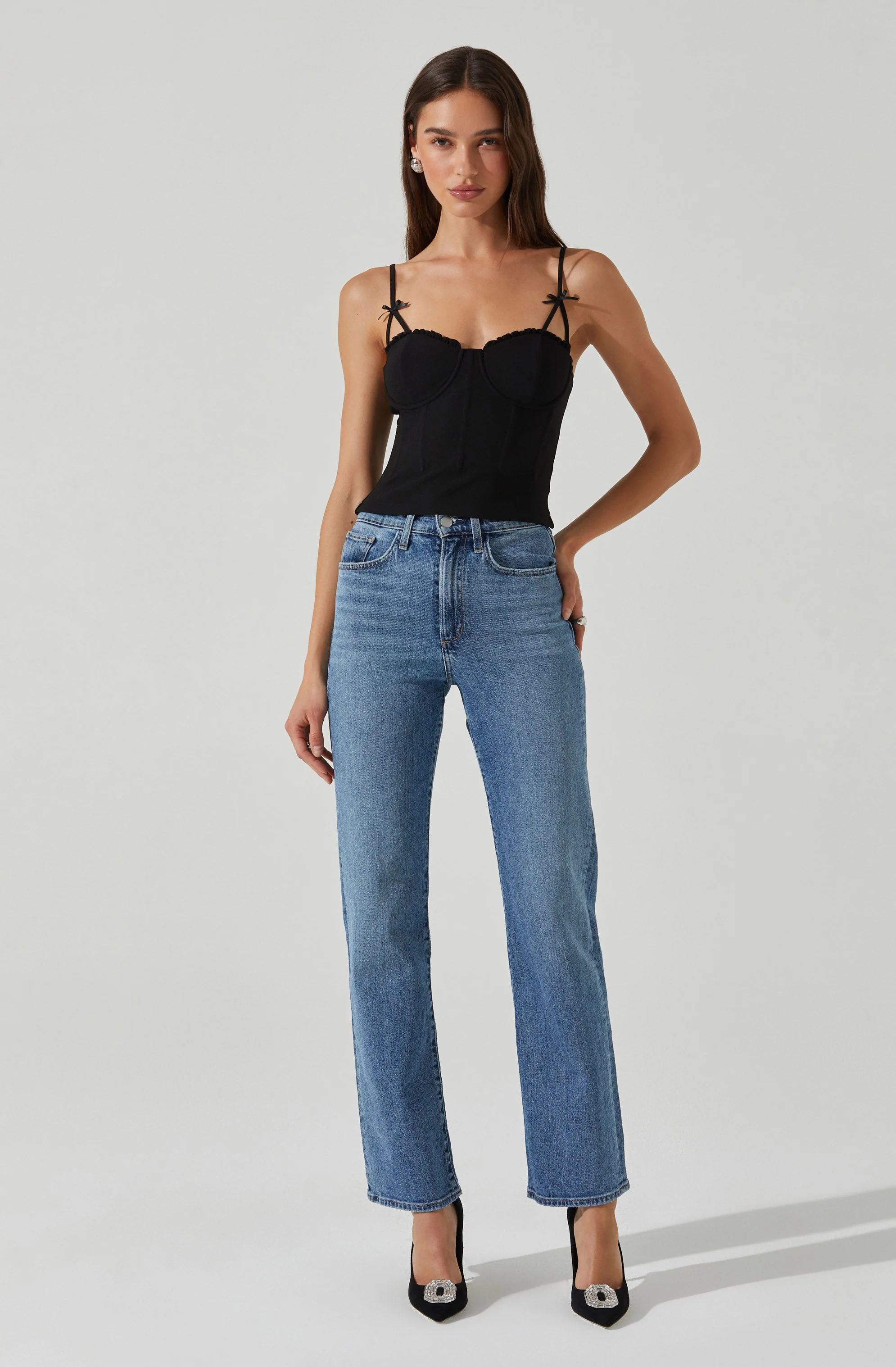 Adana Bow Detail Bustier Top - Image 2