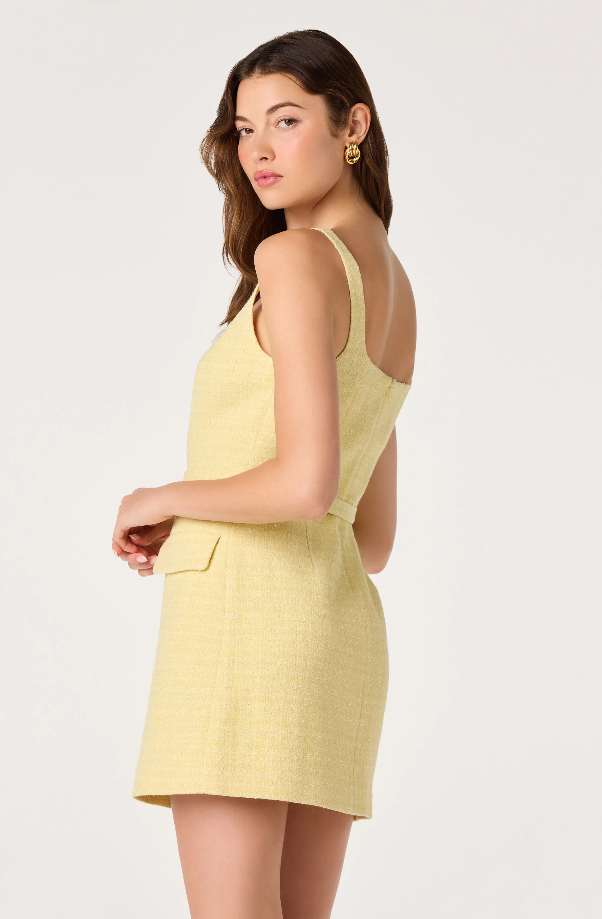 Adelyn Belted Tweed Mini Dress - Image 12