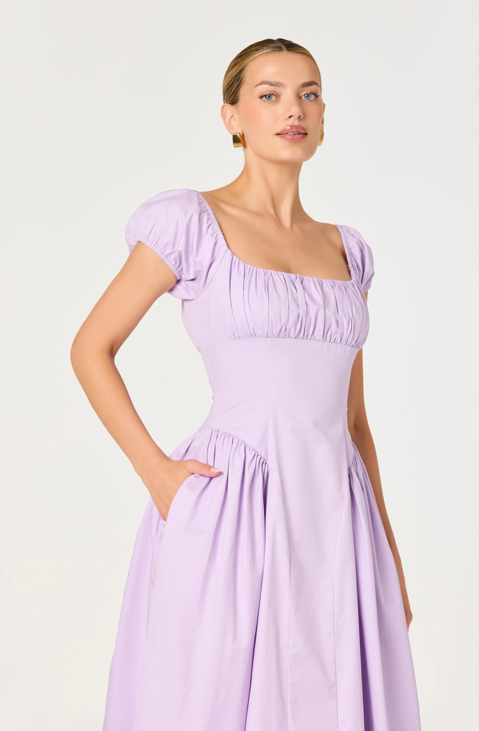 Adilene Cotton Milkmaid Midi Dress - Image 3