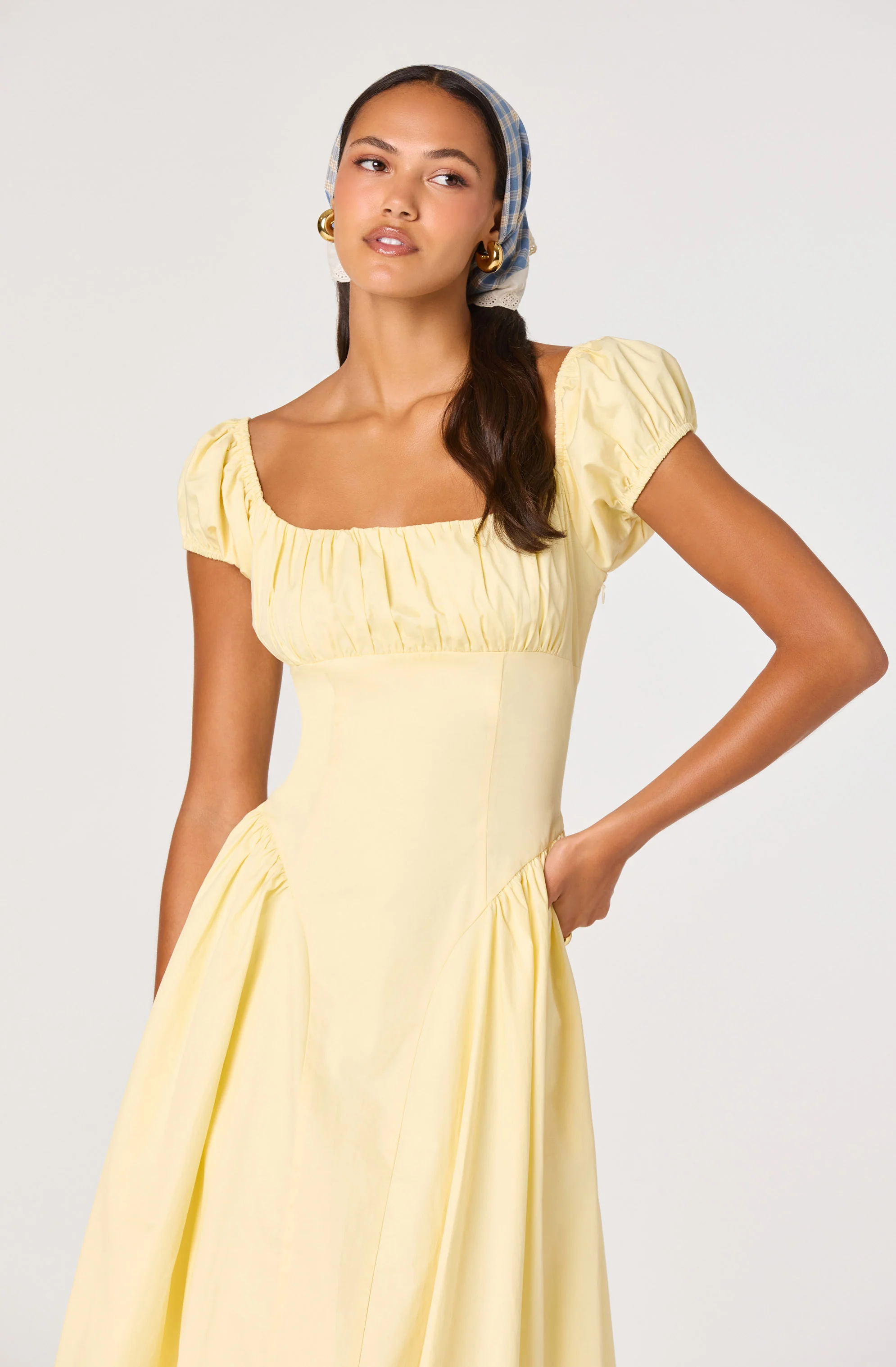 Adilene Cotton Milkmaid Midi Dress - Image 9