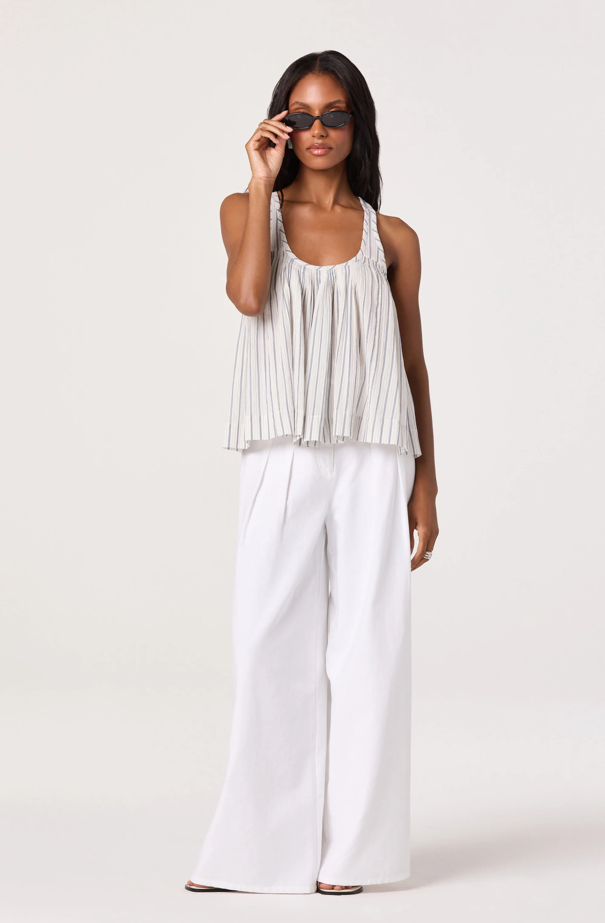 Aggie Stripe Pleated Racerback Tank - Image 2