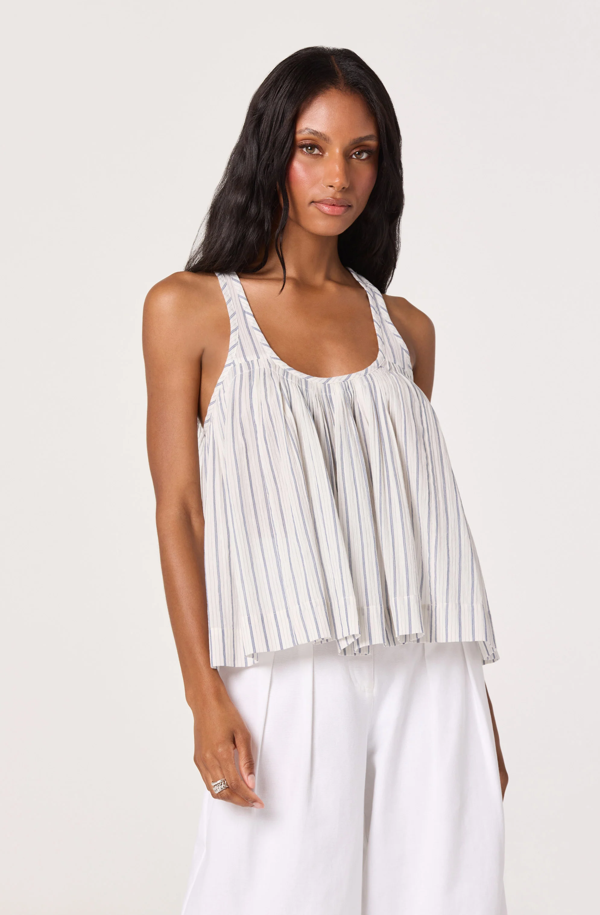 Aggie Stripe Pleated Racerback Tank - Image 4