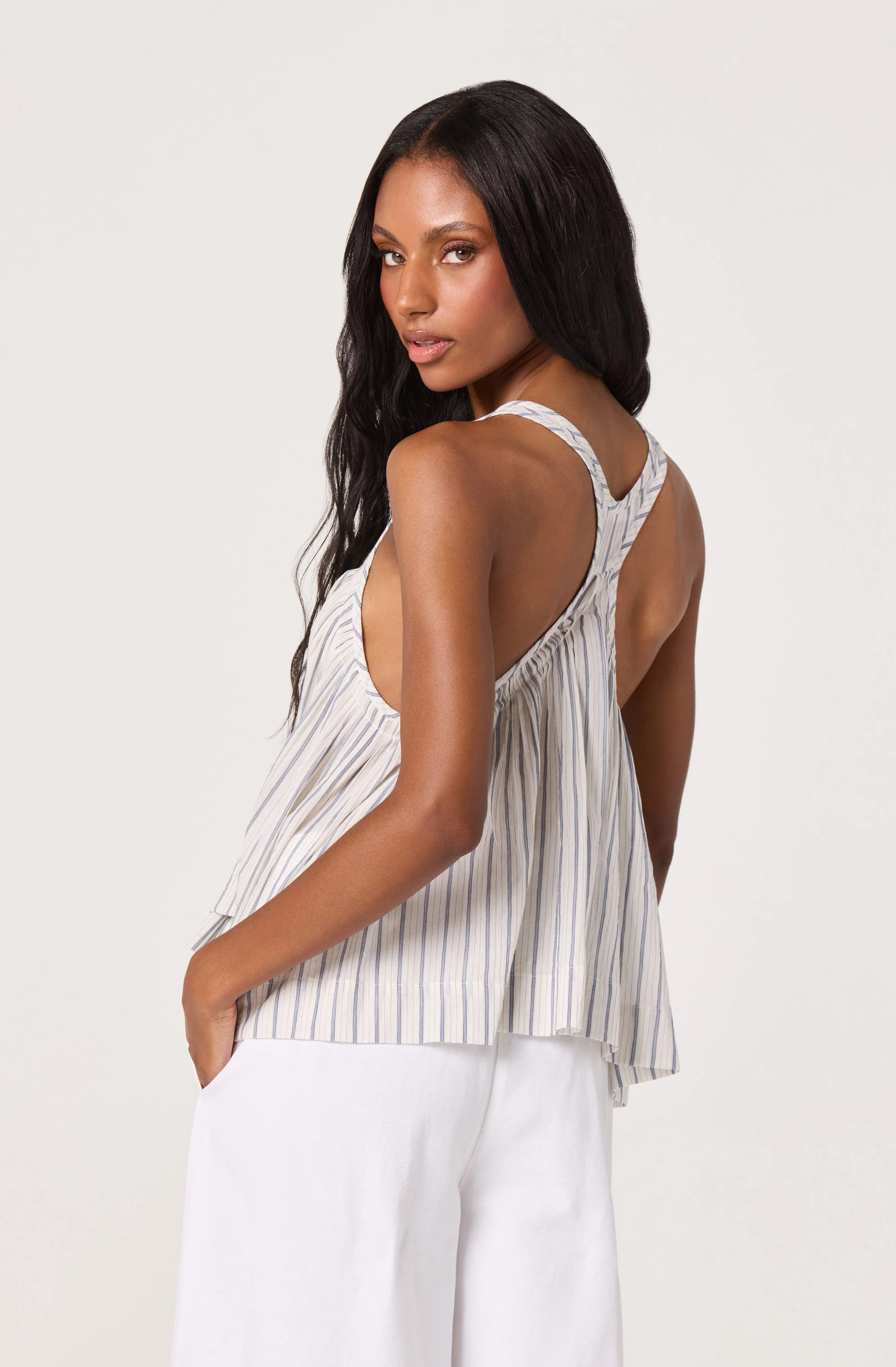 Aggie Stripe Pleated Racerback Tank - Image 6