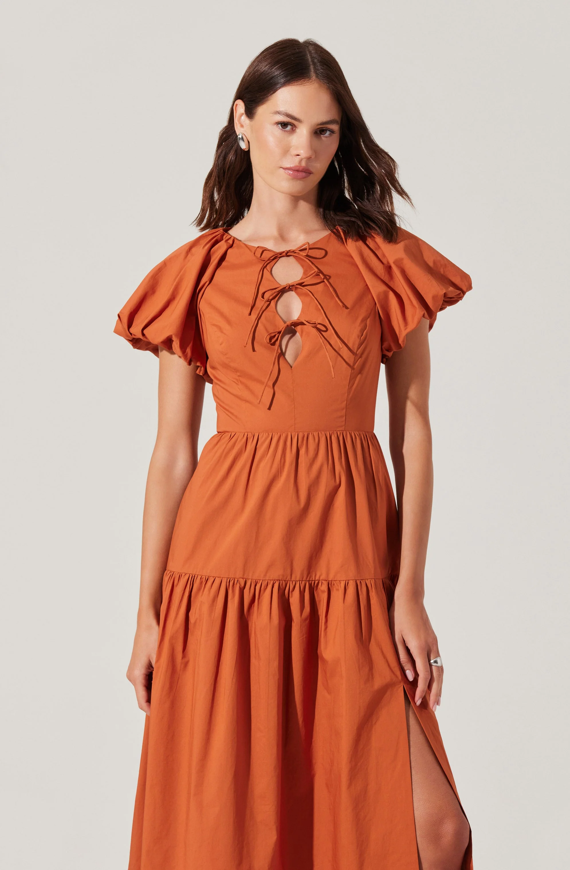 Aine Tie-Front Midi Dress - Image 2