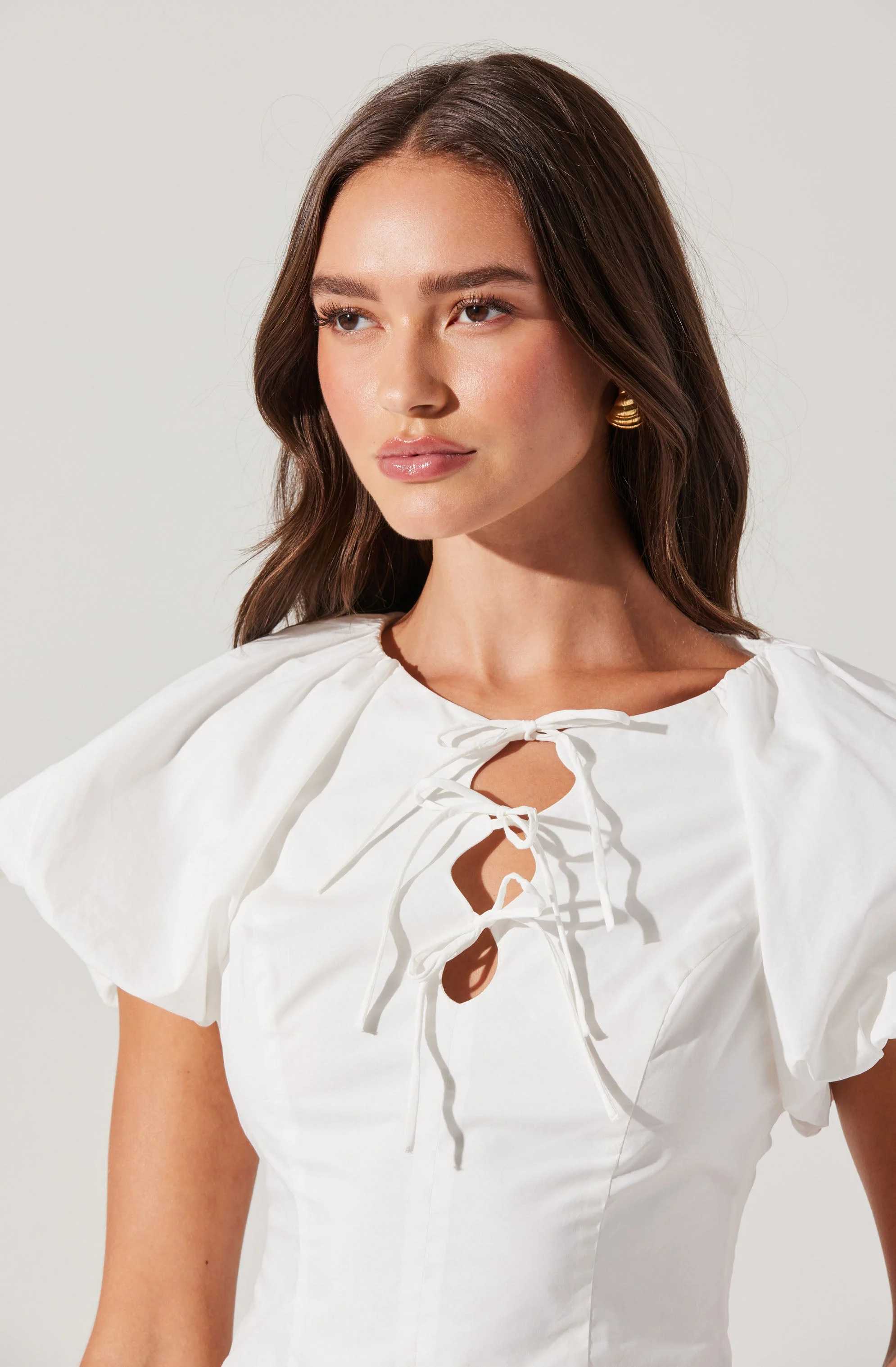 Aine Poplin Puff Sleeve Top - Image 5