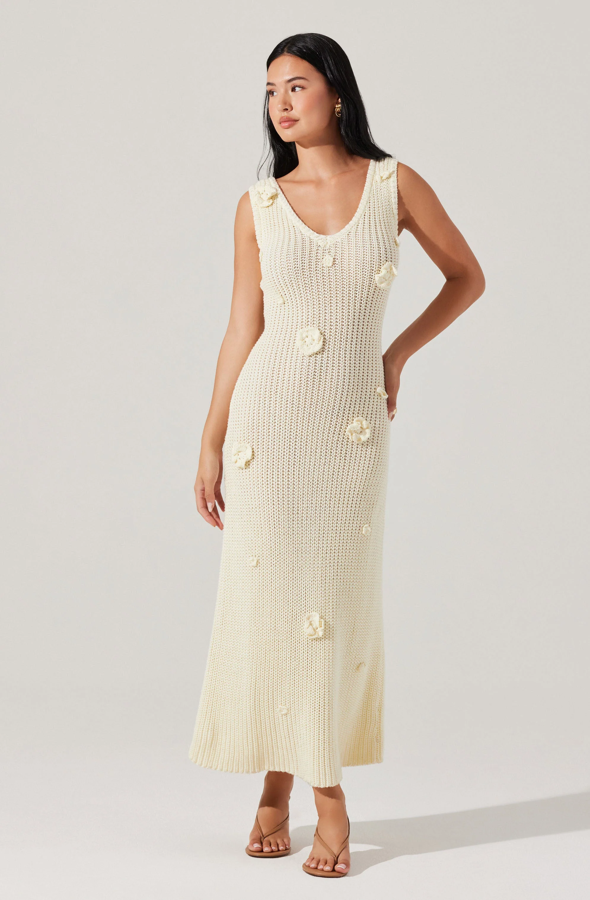 Ainhoa 3D Floral Maxi Sweater Dress - Image 7