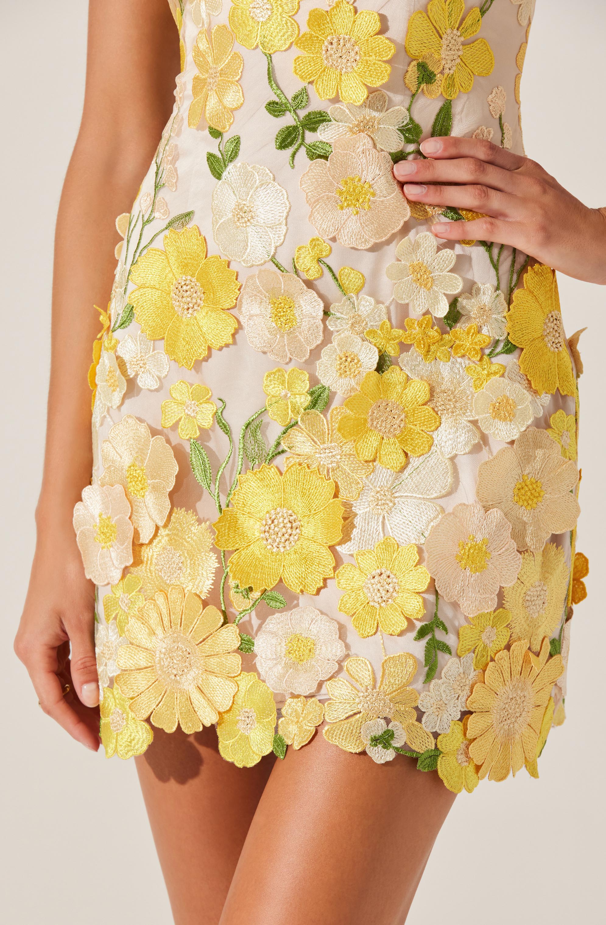 Aisha Floral Appliqué Mini Dress - Image 5