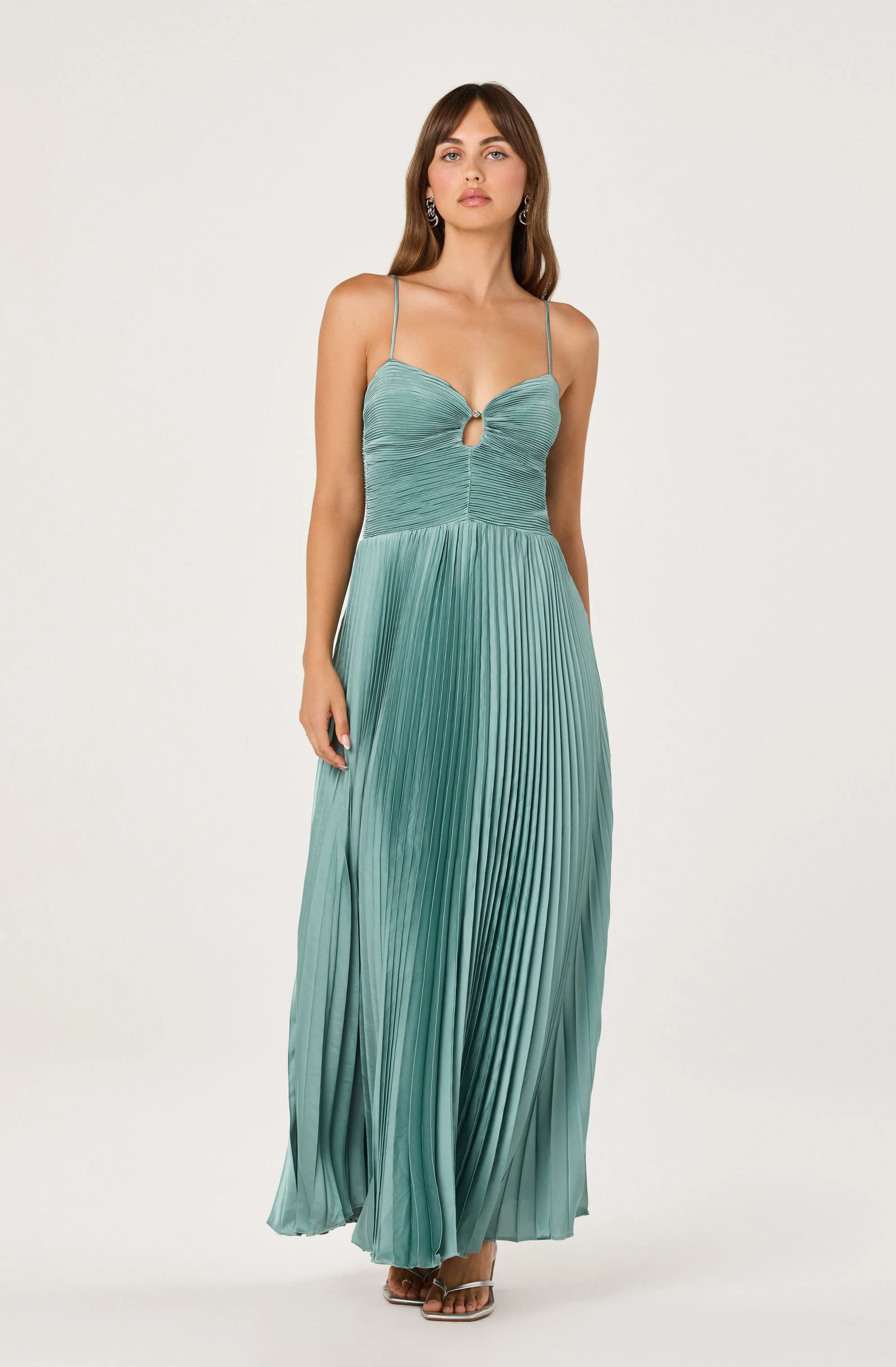 Alaia Satin Plissé Maxi Dress - Image 10