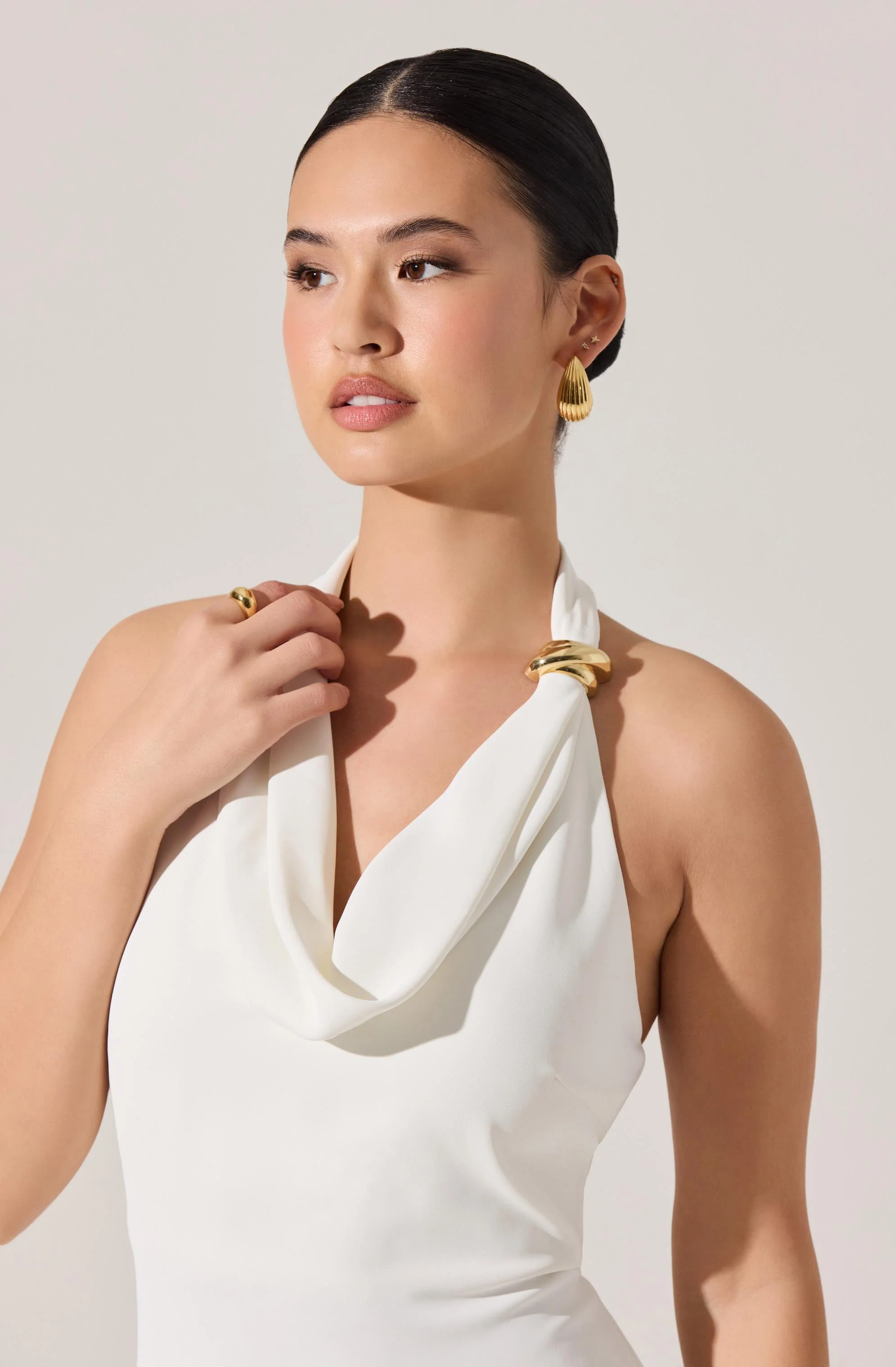 Alanna Halter Cowl Neck Midi Dress - Image 2