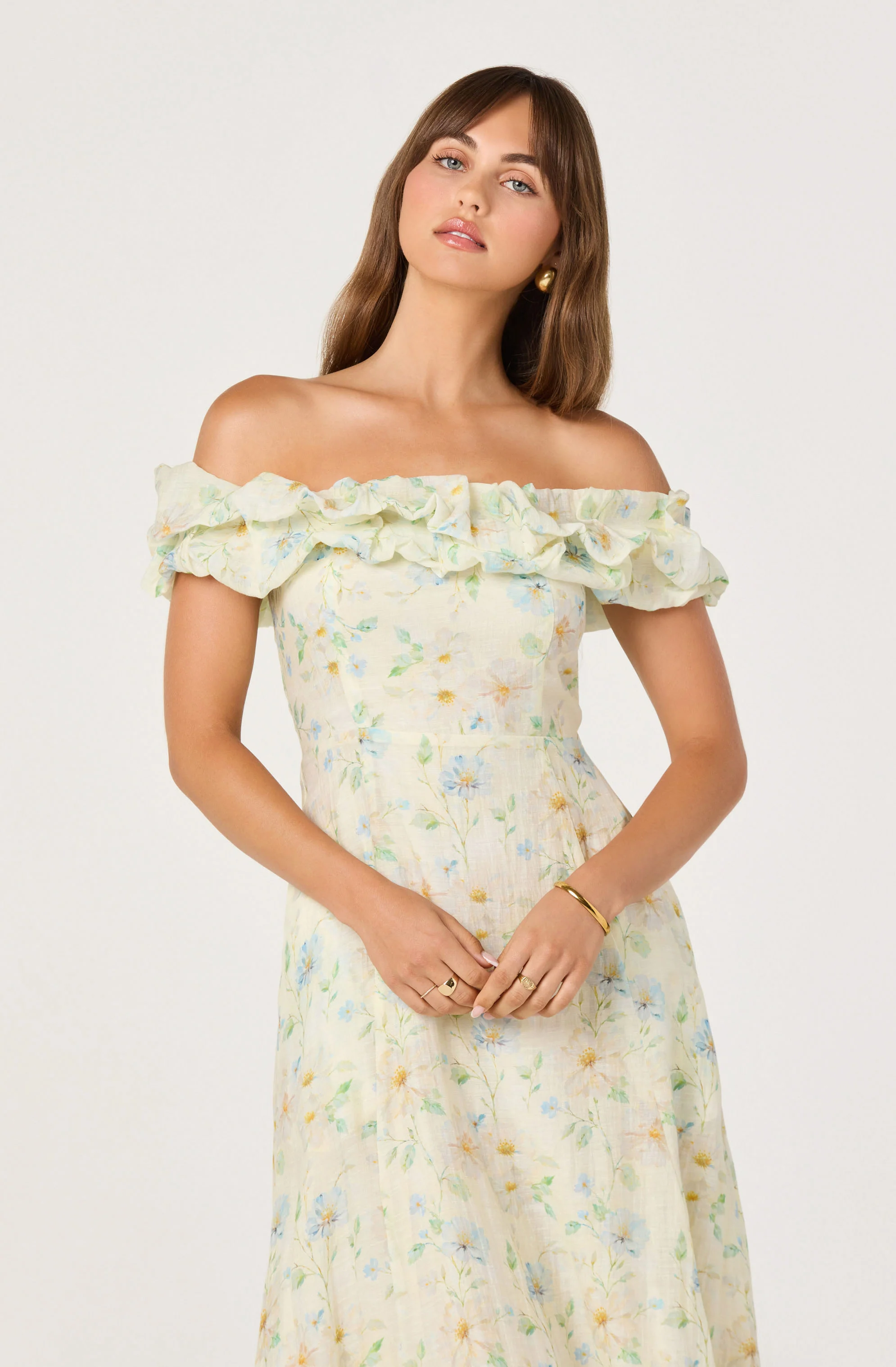 Alannah Off-Shoulder Floral Midi Dress - Image 3