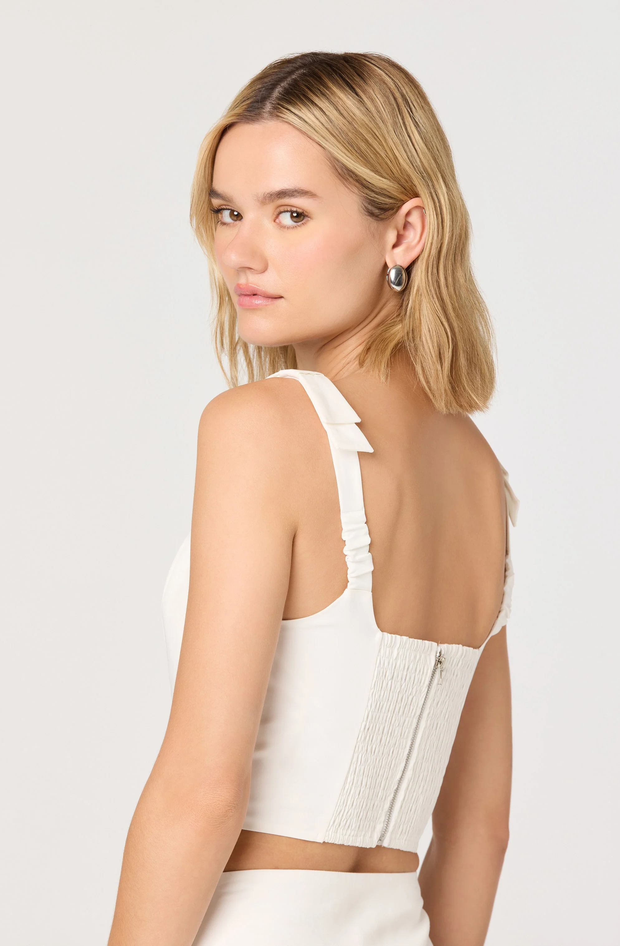 Alexcia Bow-Strap Cropped Corset Top - Image 4
