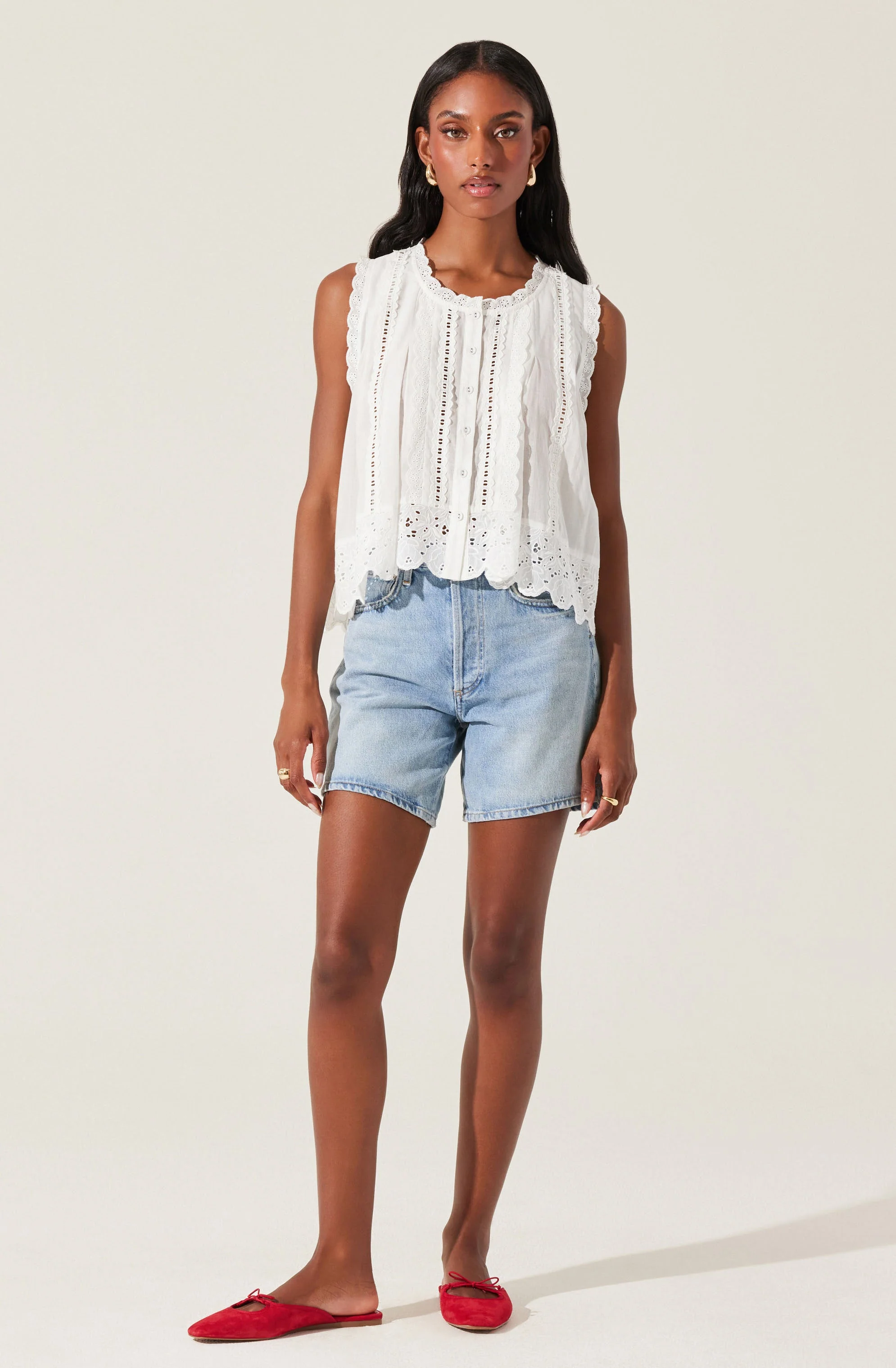Alisa High Low Eyelet Top - Image 5