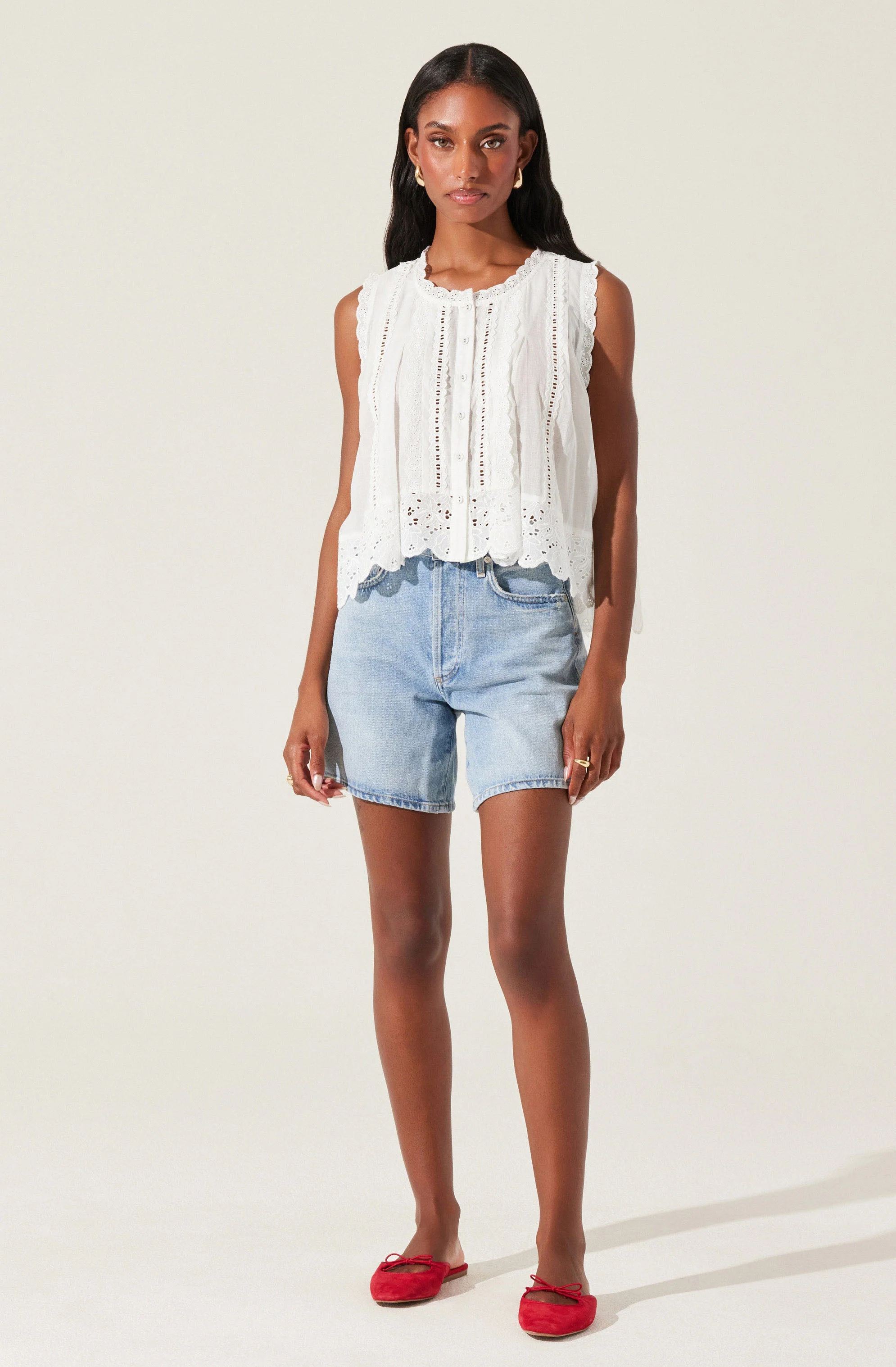 Alisa High Low Eyelet Top - Image 6
