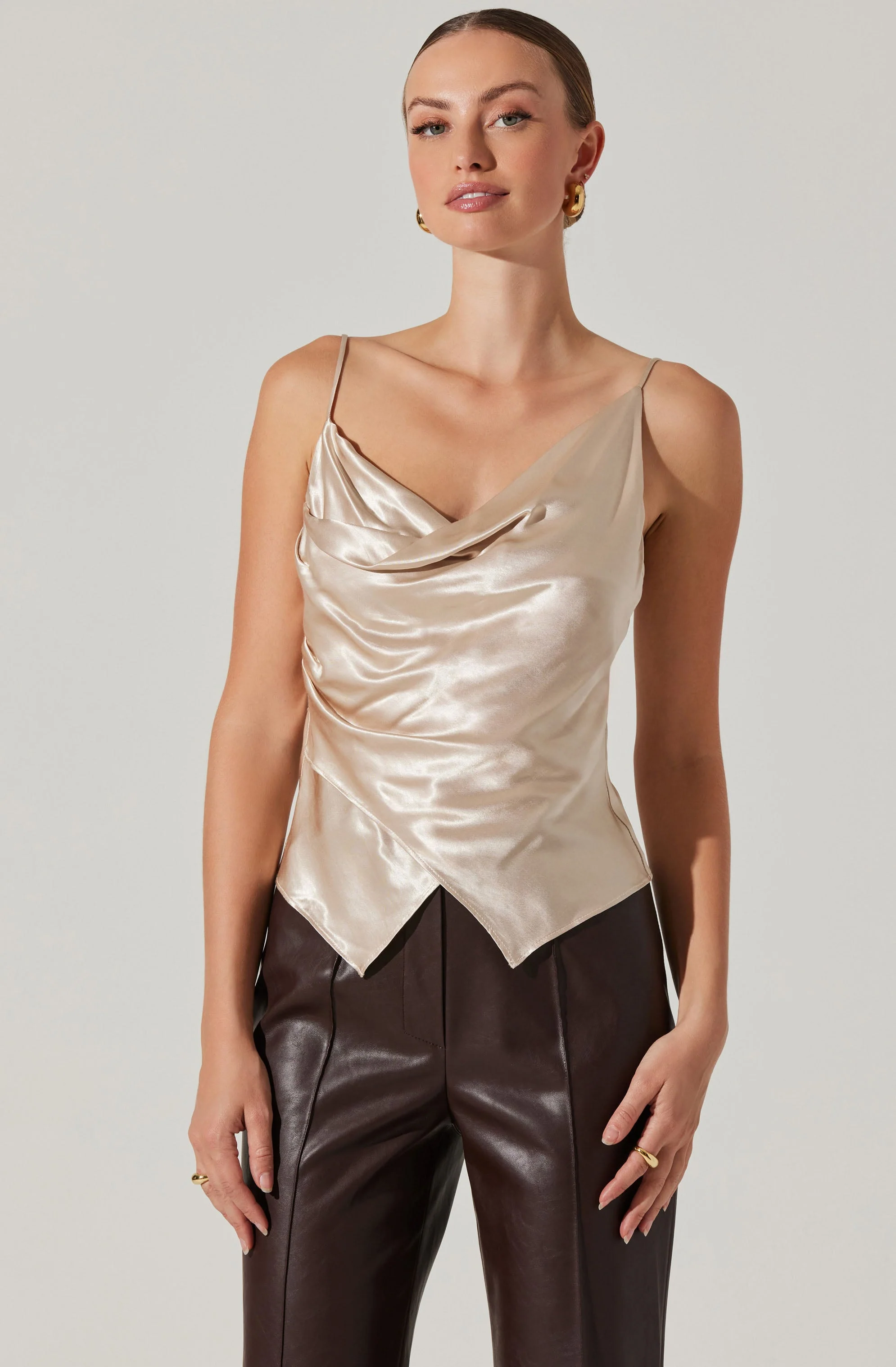 Alithea Draped Satin Top - Image 7