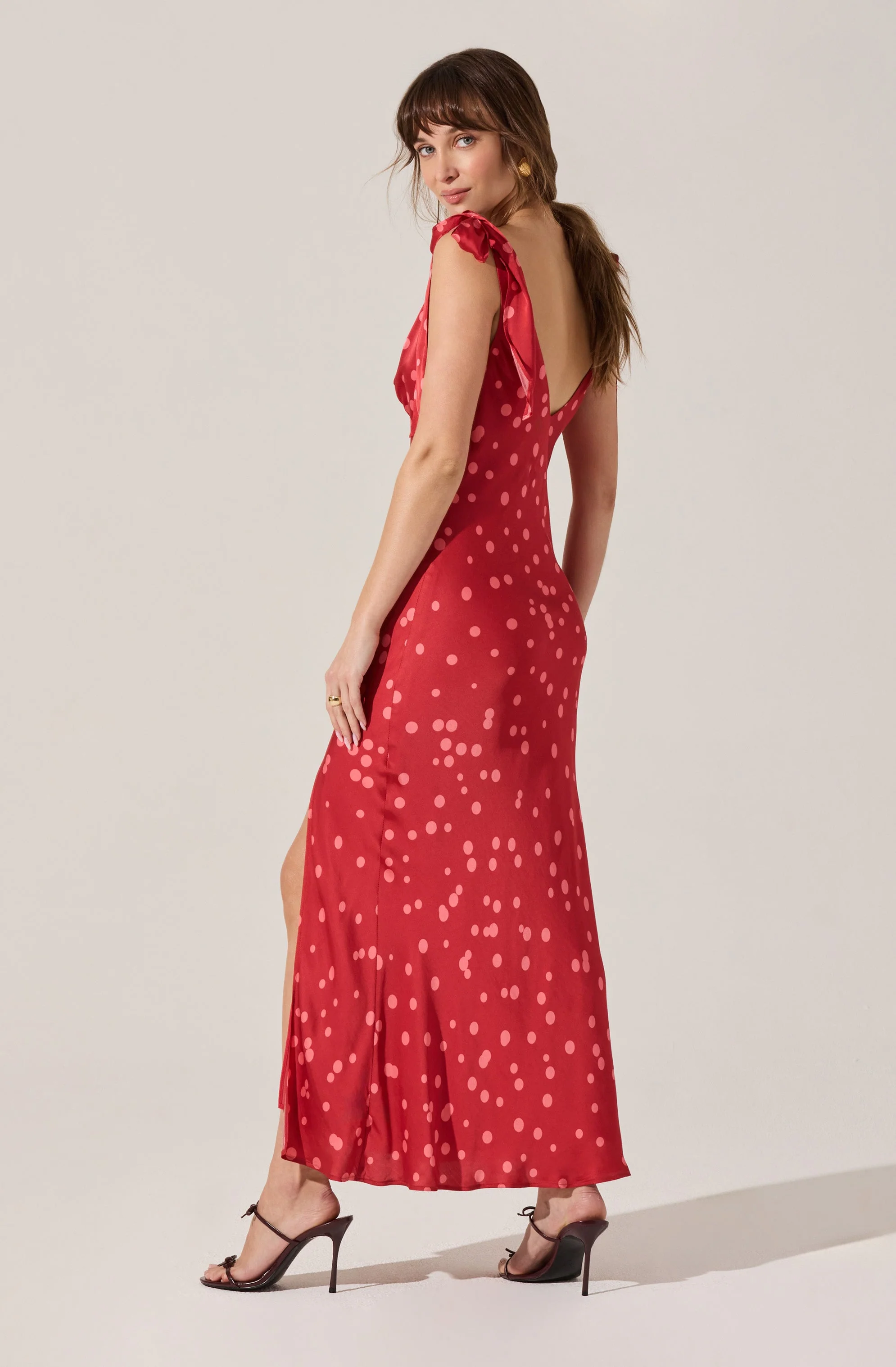 Allexina Satin Cowl Neck Midi Dress - Image 2
