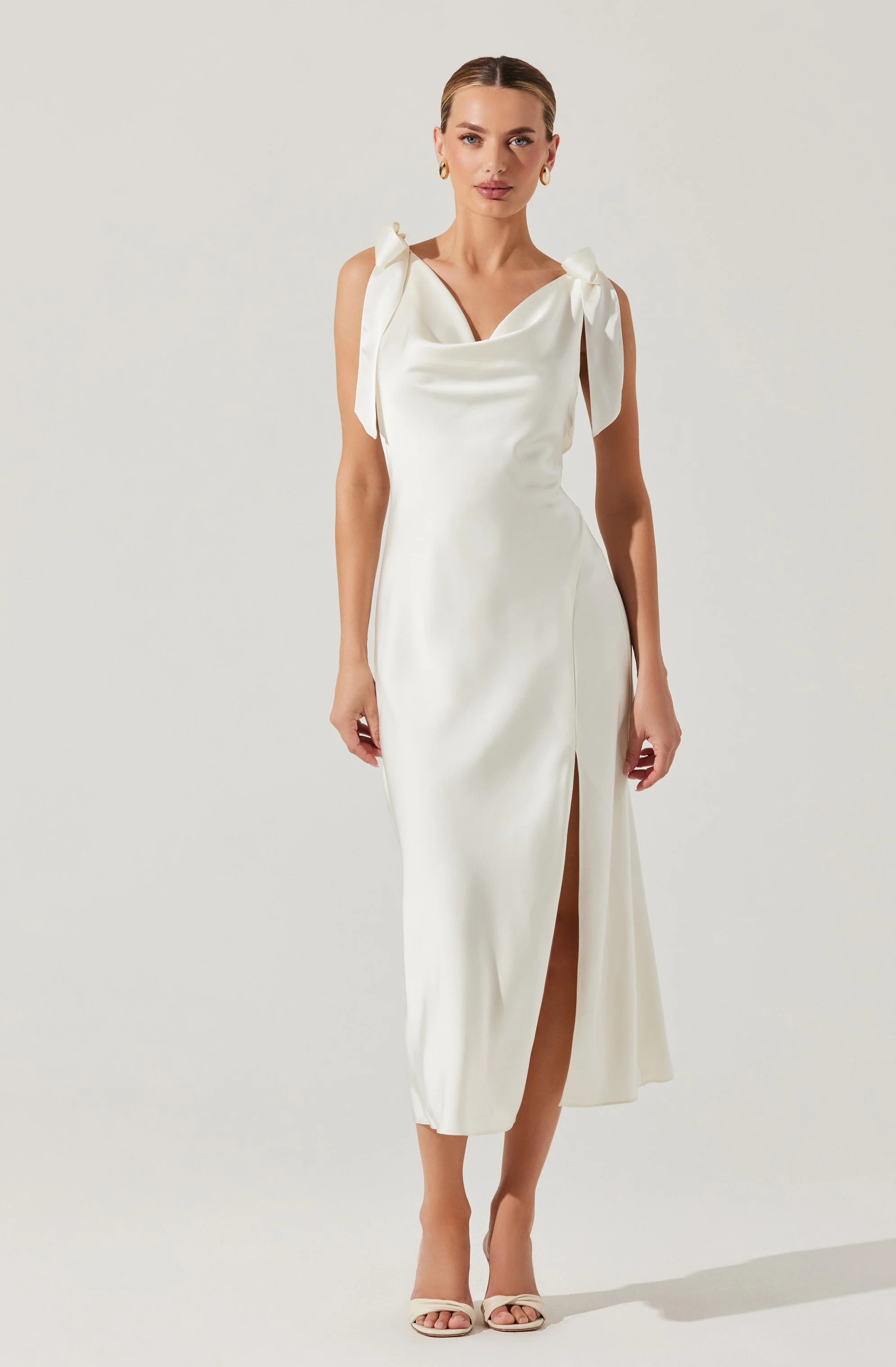Allexina Satin Midi Dress