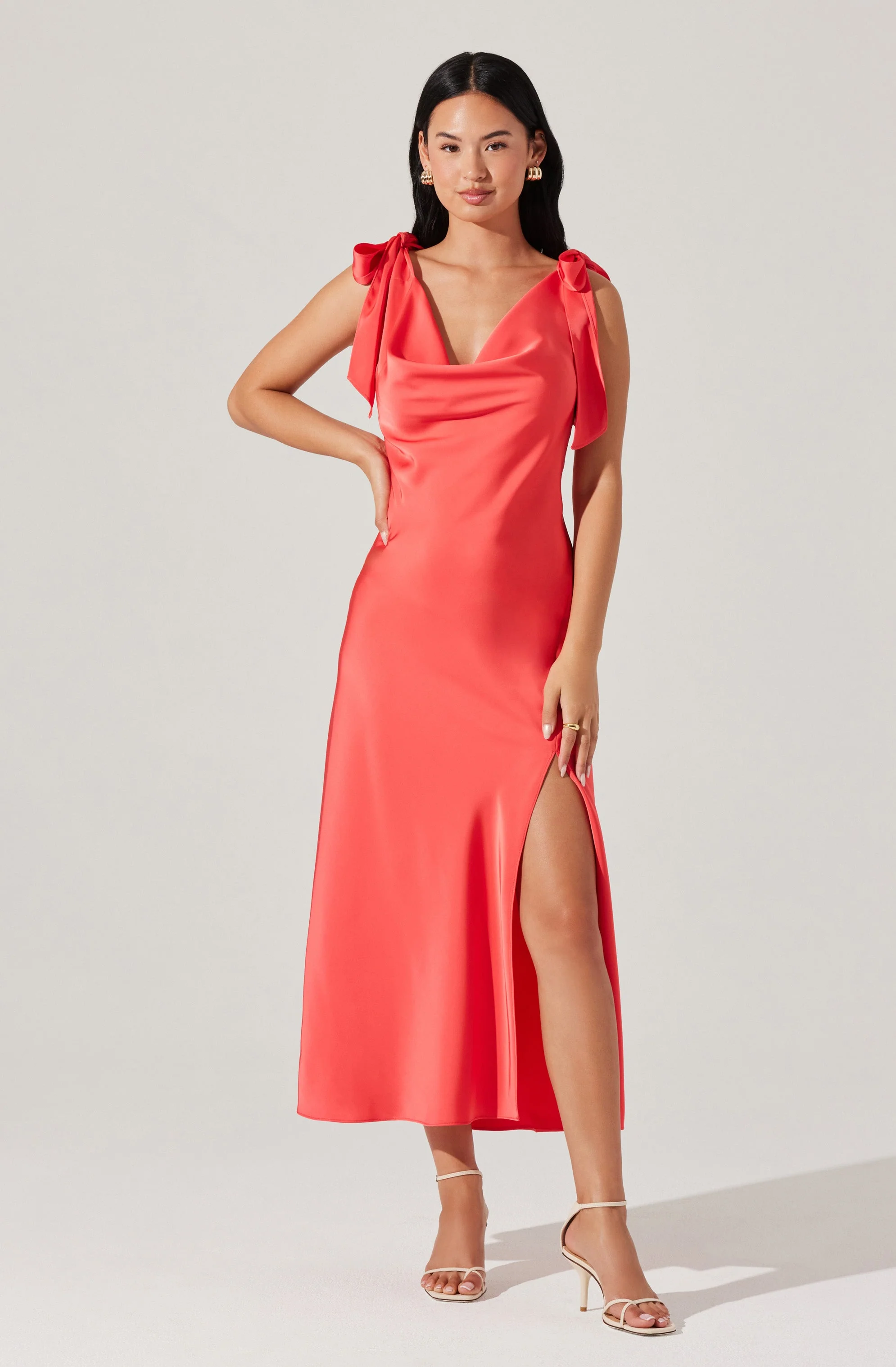 Allexina Satin Midi Dress - Image 8