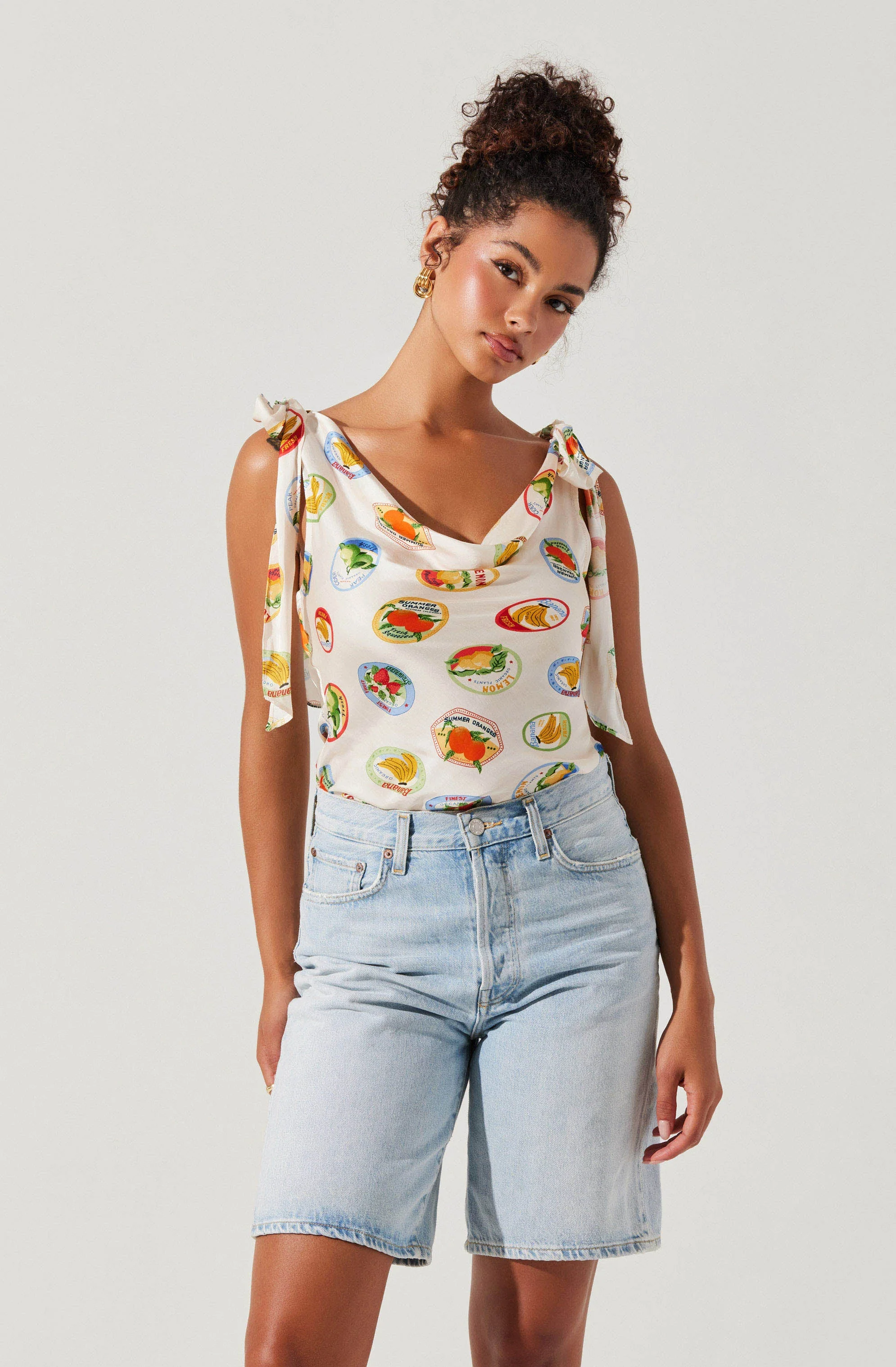 Allexina Satin Tie-Shoulder Top - Image 4