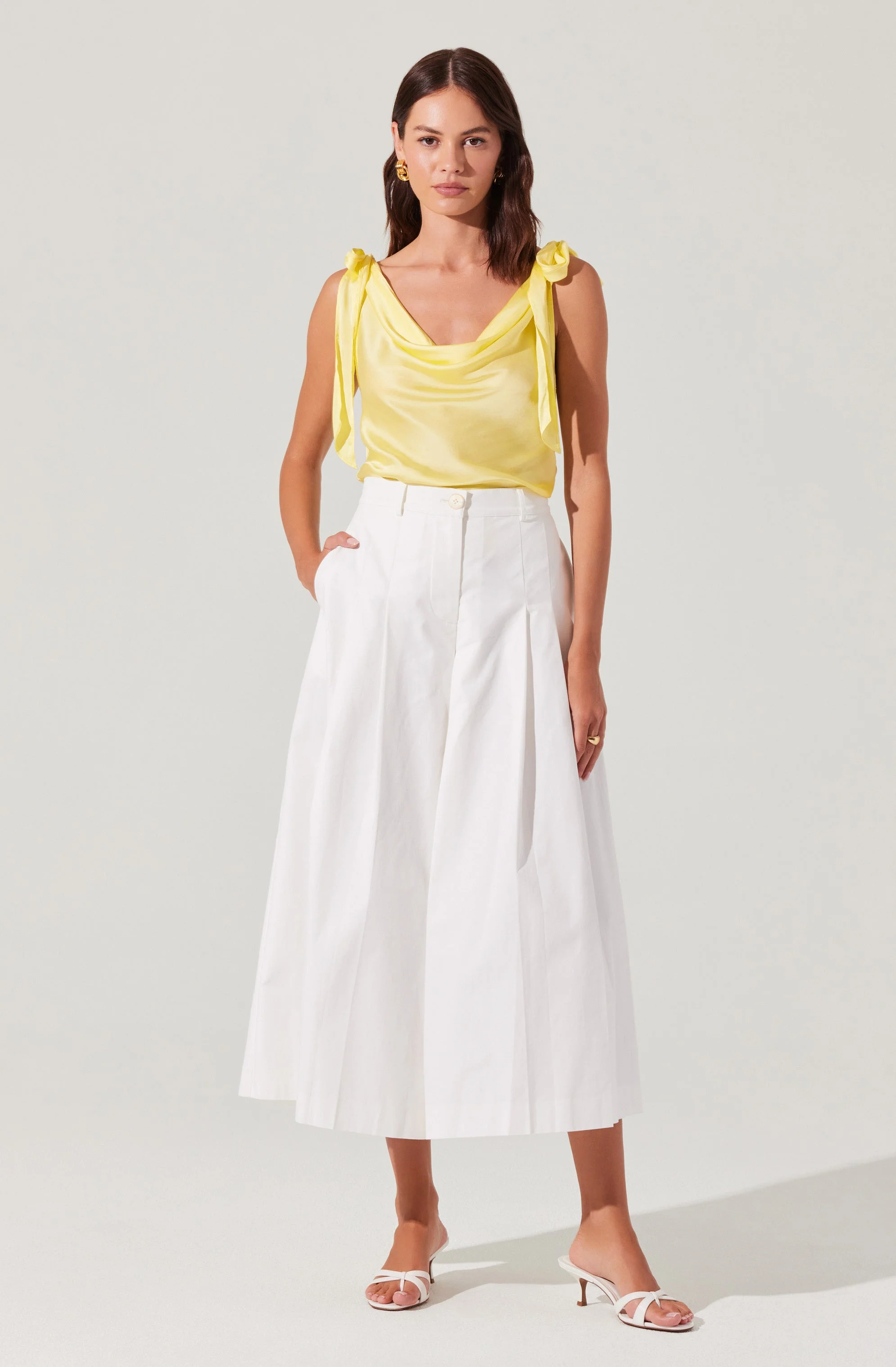 Allexina Satin Cowl Neck Top - Image 3