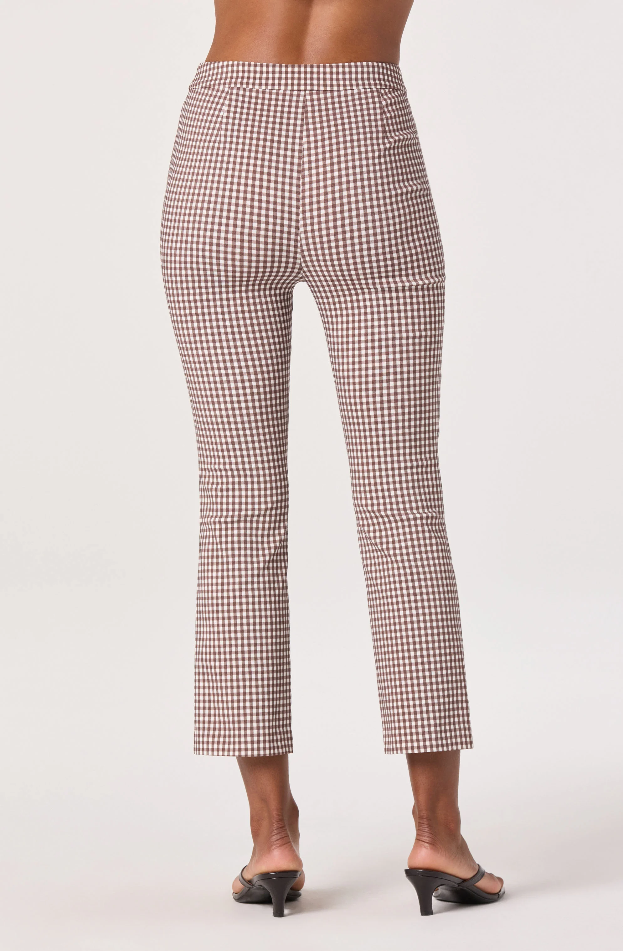 Alma Gingham Kick-Flare Cropped Pants - Image 10