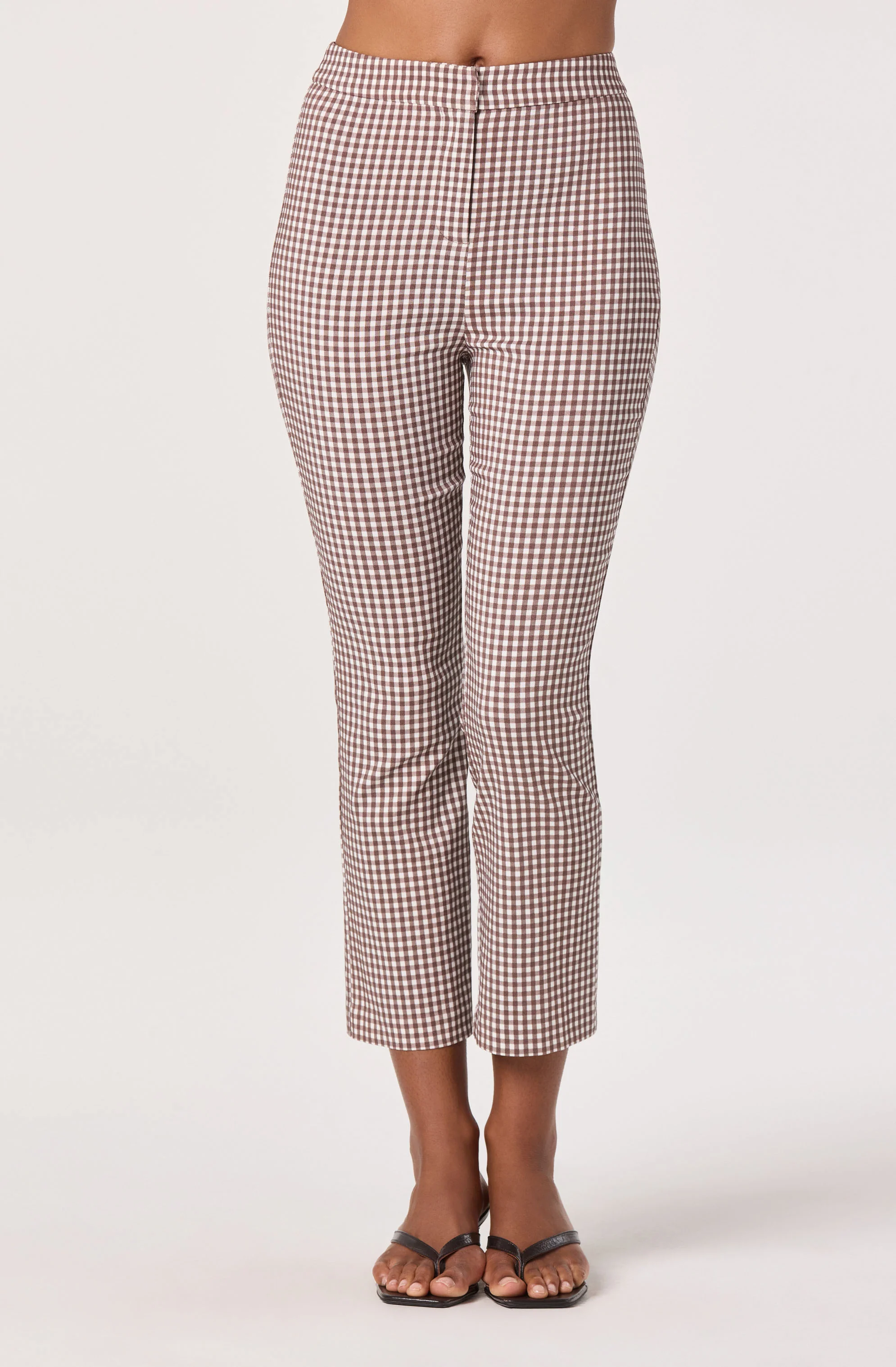 Alma Gingham Kick-Flare Cropped Pants - Image 11