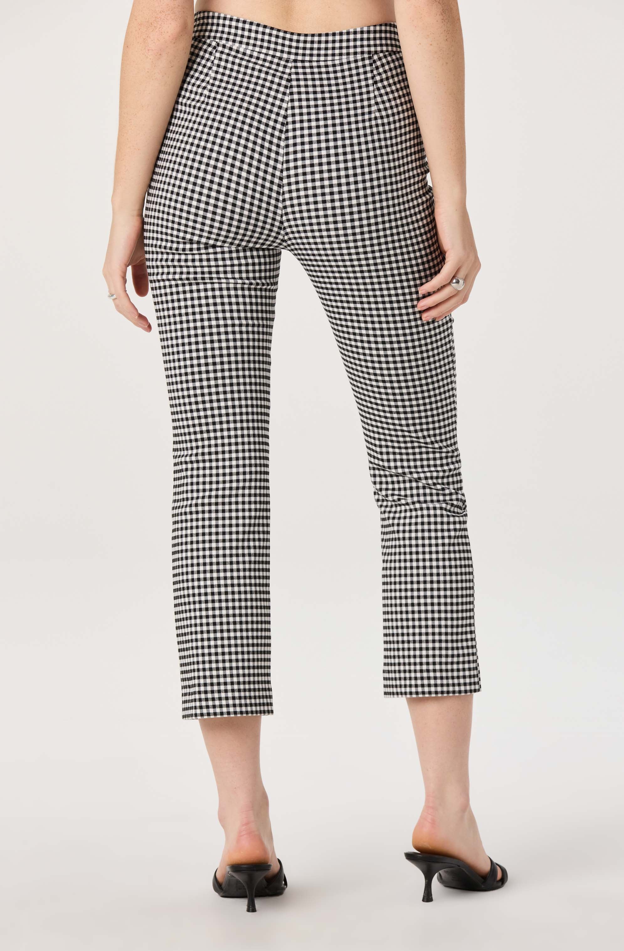 Alma Gingham Kick-Flare Cropped Pants - Image 16