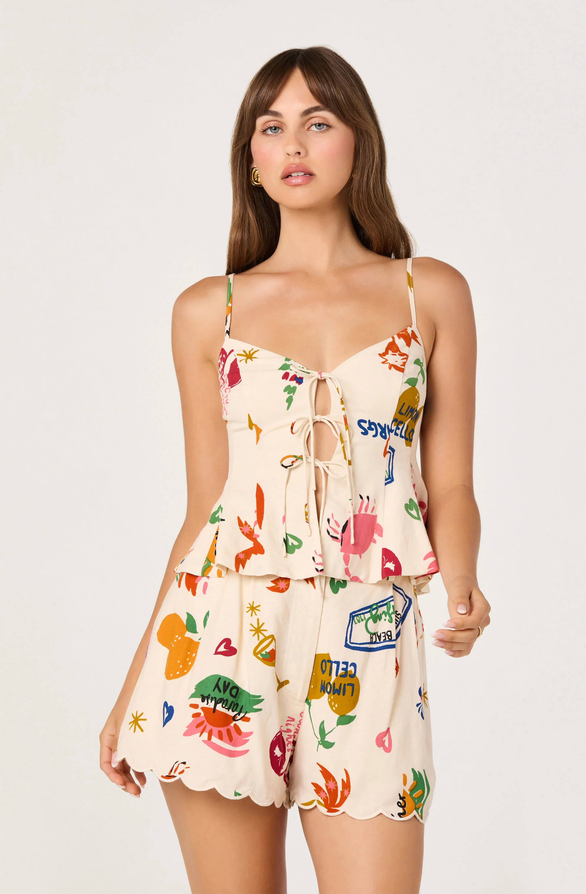 Alma Printed V-Neck Tank Top - Image 8