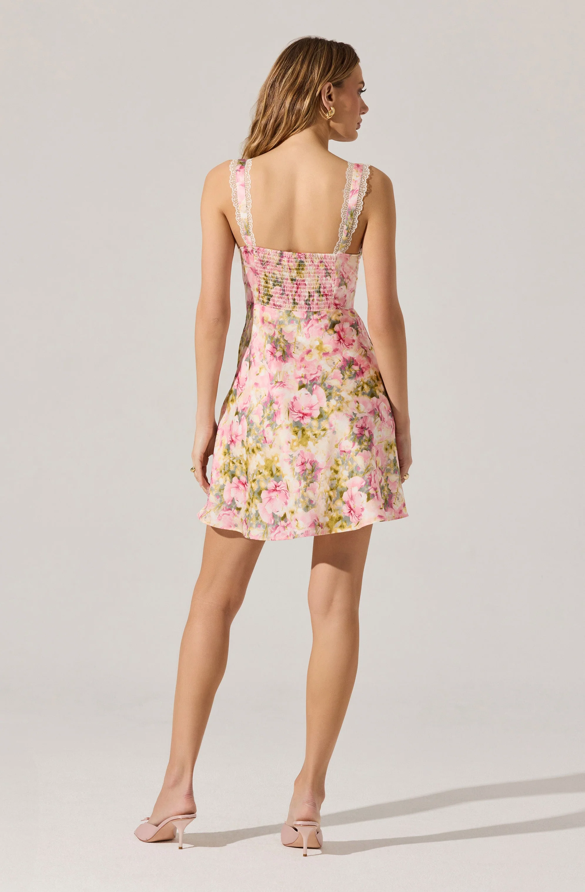 Alva Satin Floral Mini Dress - Image 5