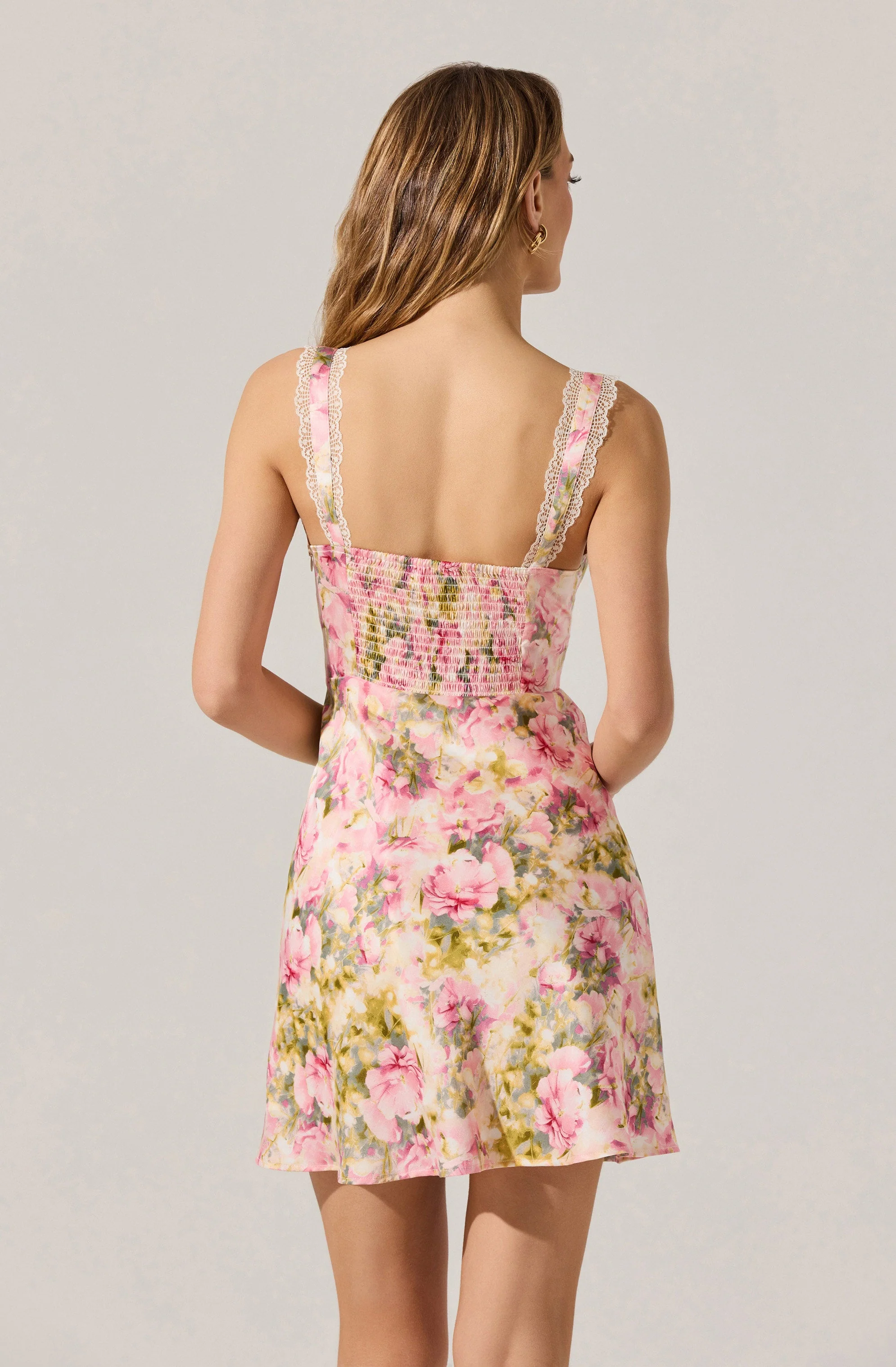 Alva Satin Floral Mini Dress - Image 6
