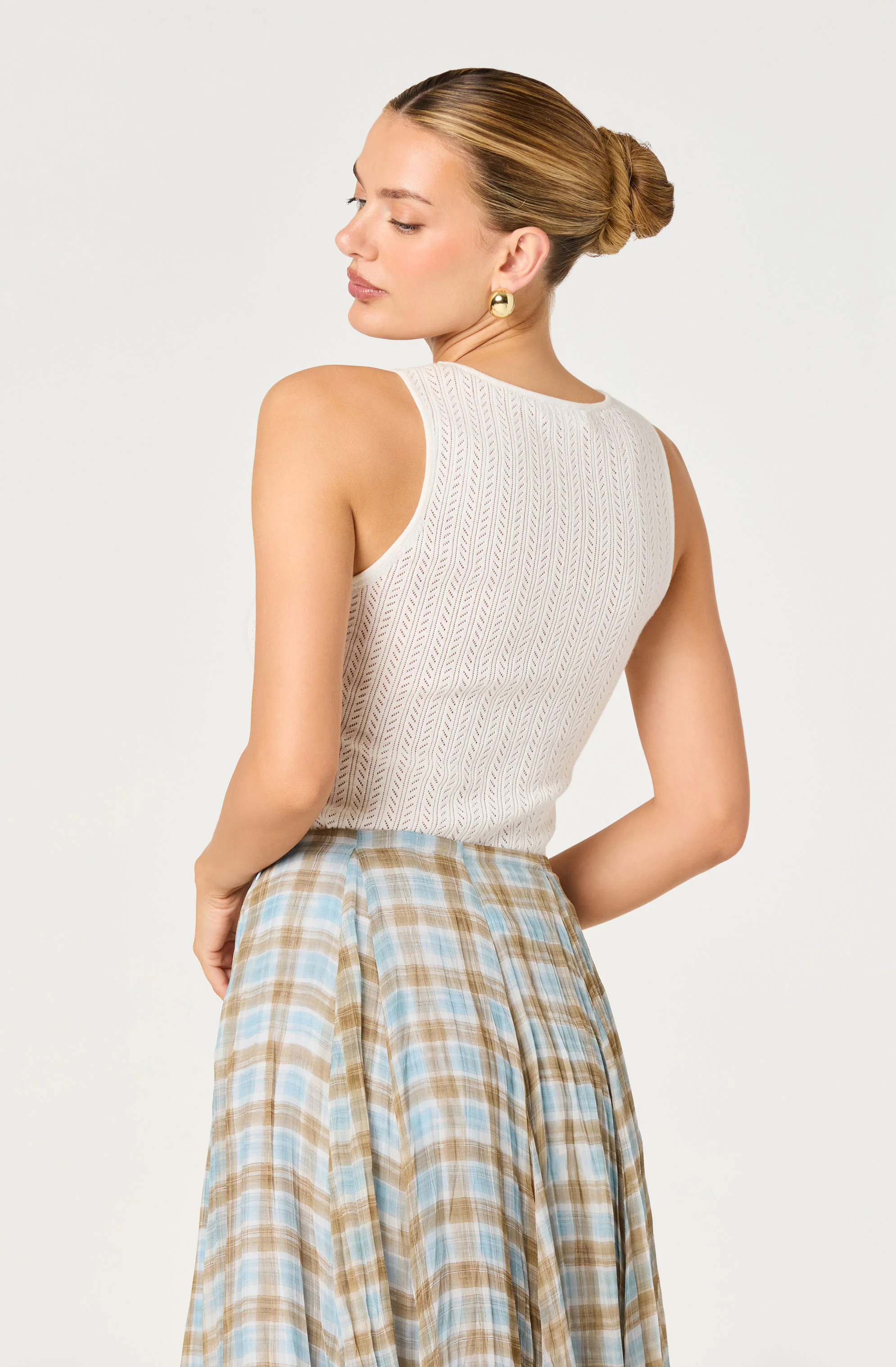 Alyse Pointelle Knit Sleeveless Top - Image 2