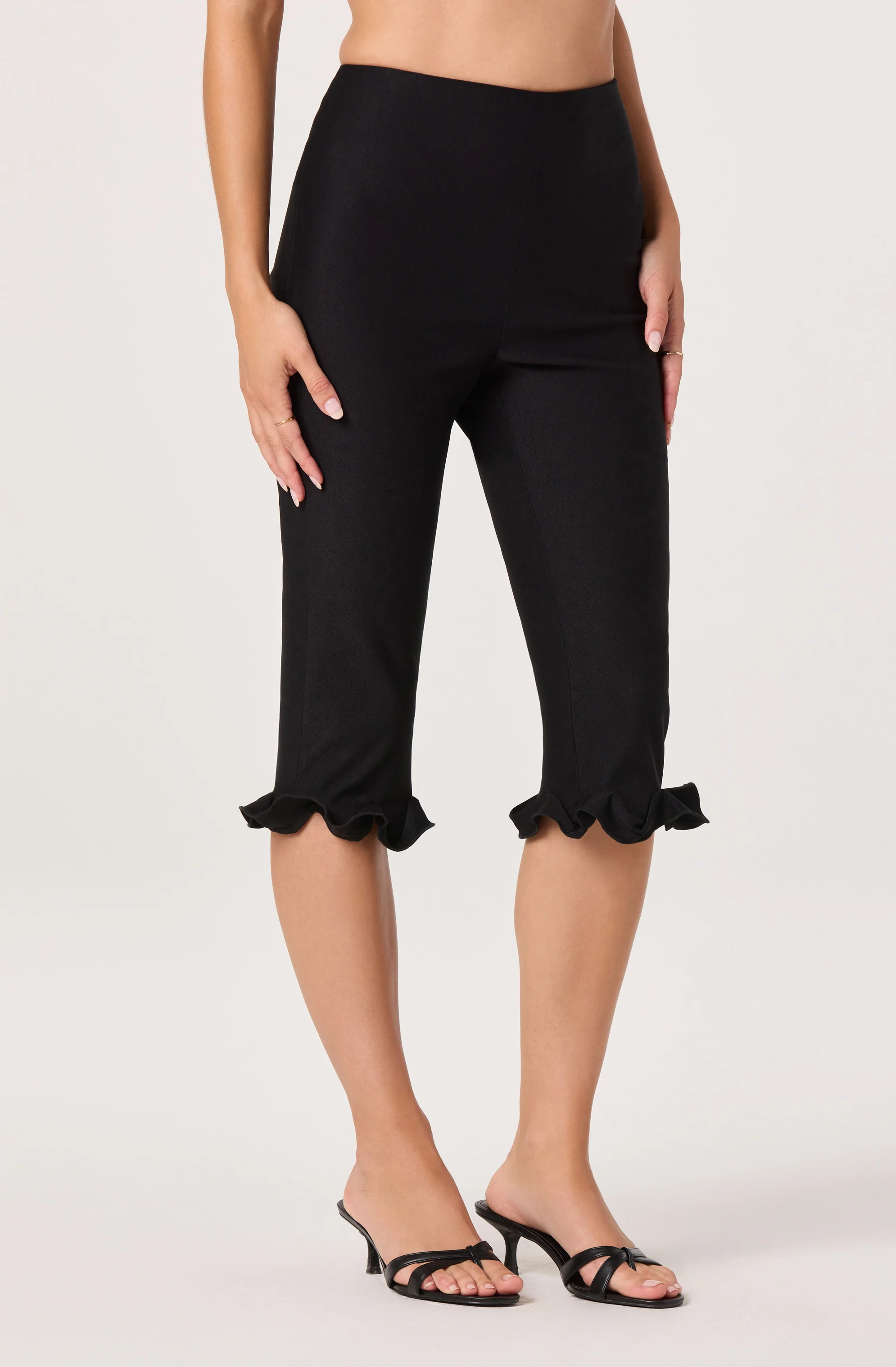 Amalie Ruffle Hem Capri Pants - Image 6