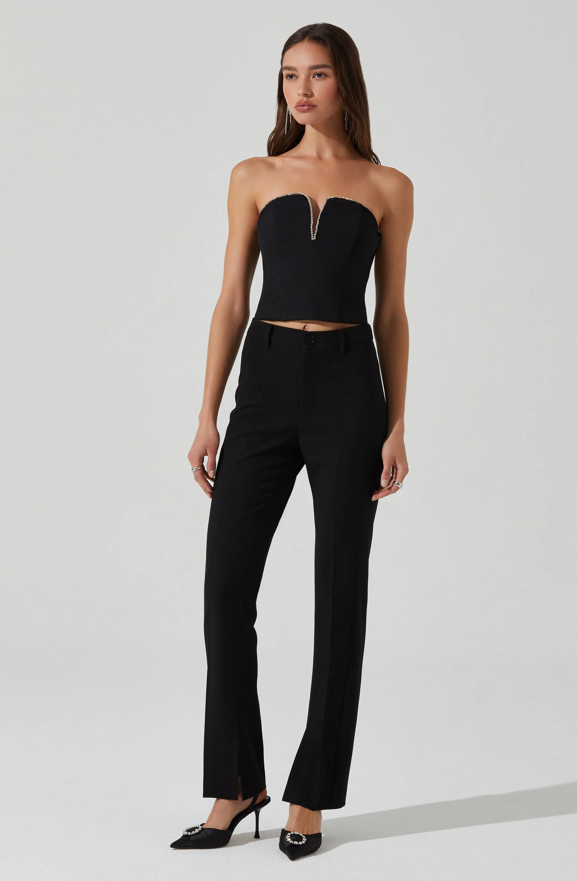 Amell Strapless Rhinestone Trim Top - Image 6