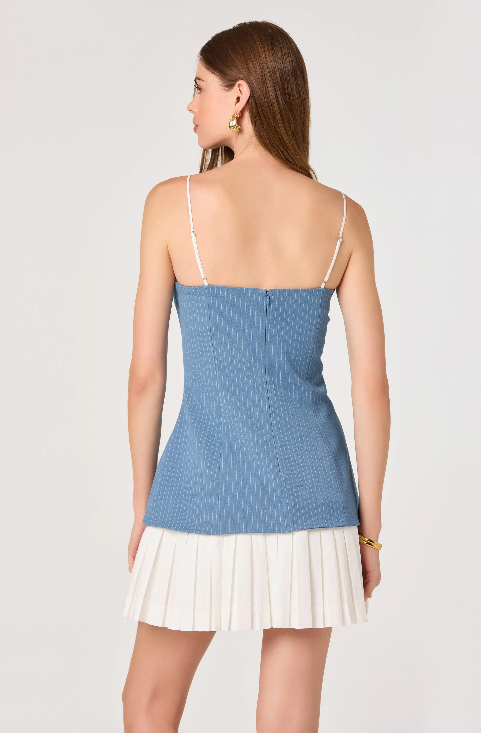 Amren Mixed Media Denim Mini Dress - Image 3
