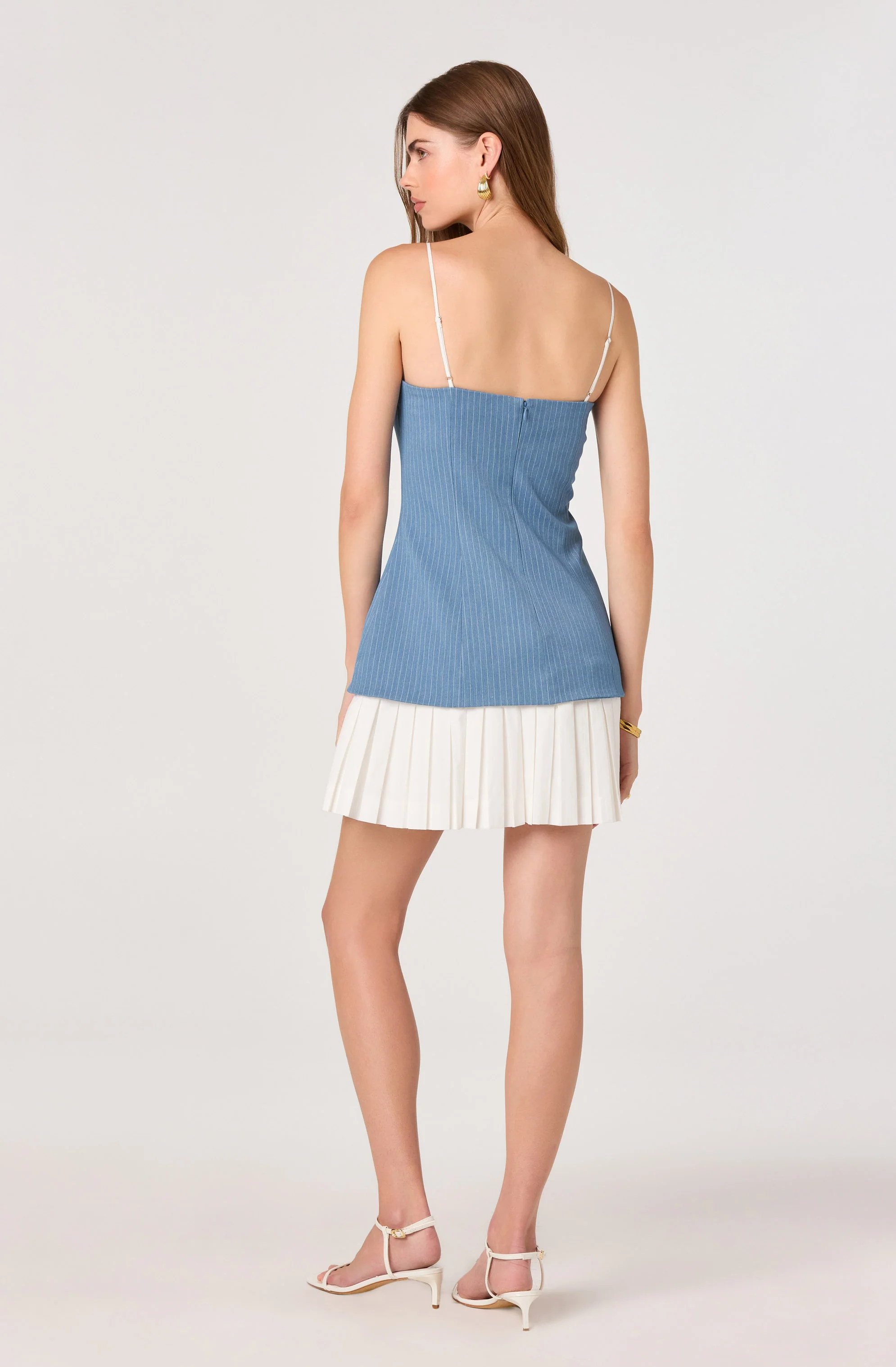 Amren Mixed Media Denim Mini Dress - Image 5