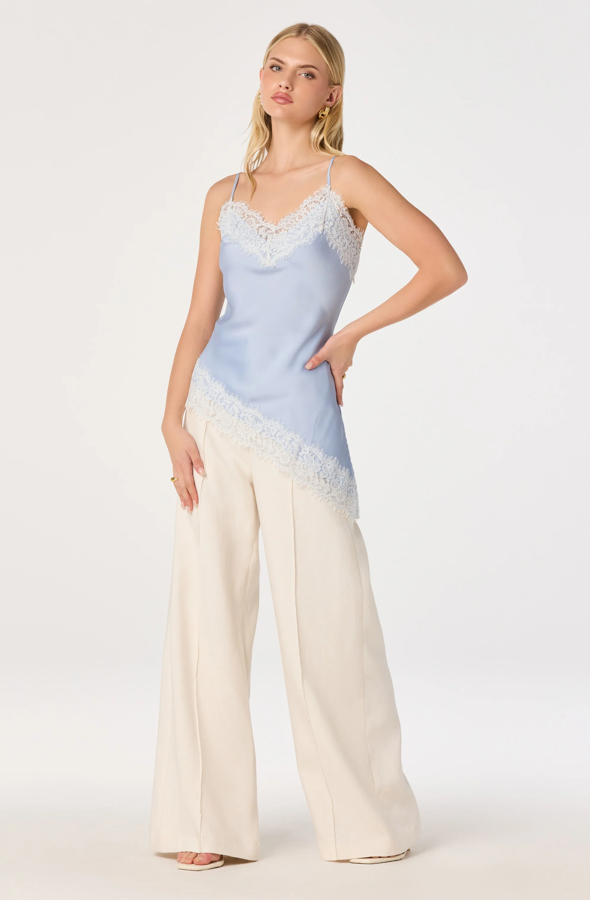 Analise Lace Trim Asymmetric Tank - Image 15