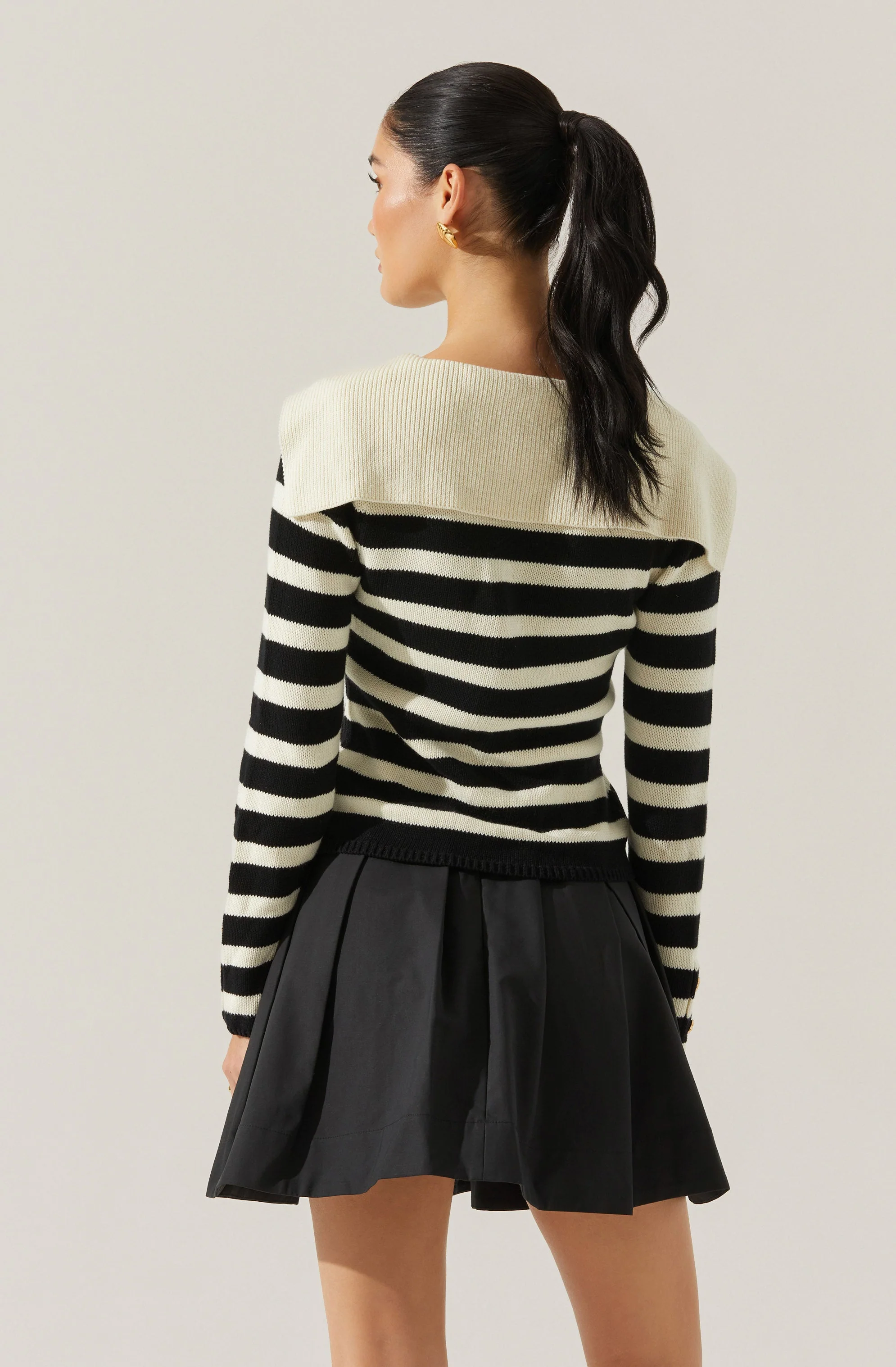 Analissa Stripe Sailor Collar Cardigan - Image 5