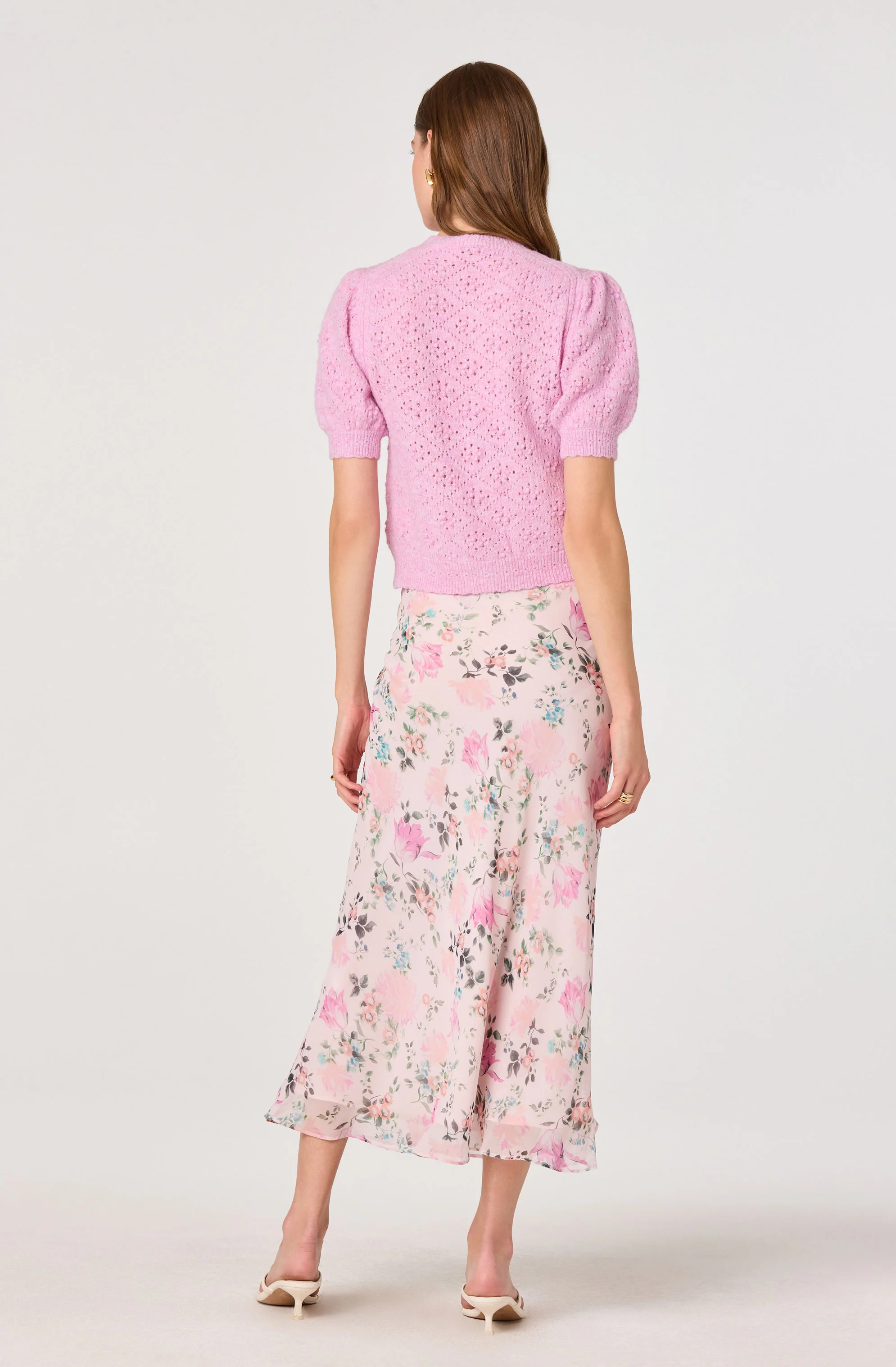 Ananda Floral Bias-Cut Ruffle Midi Skirt - Image 5
