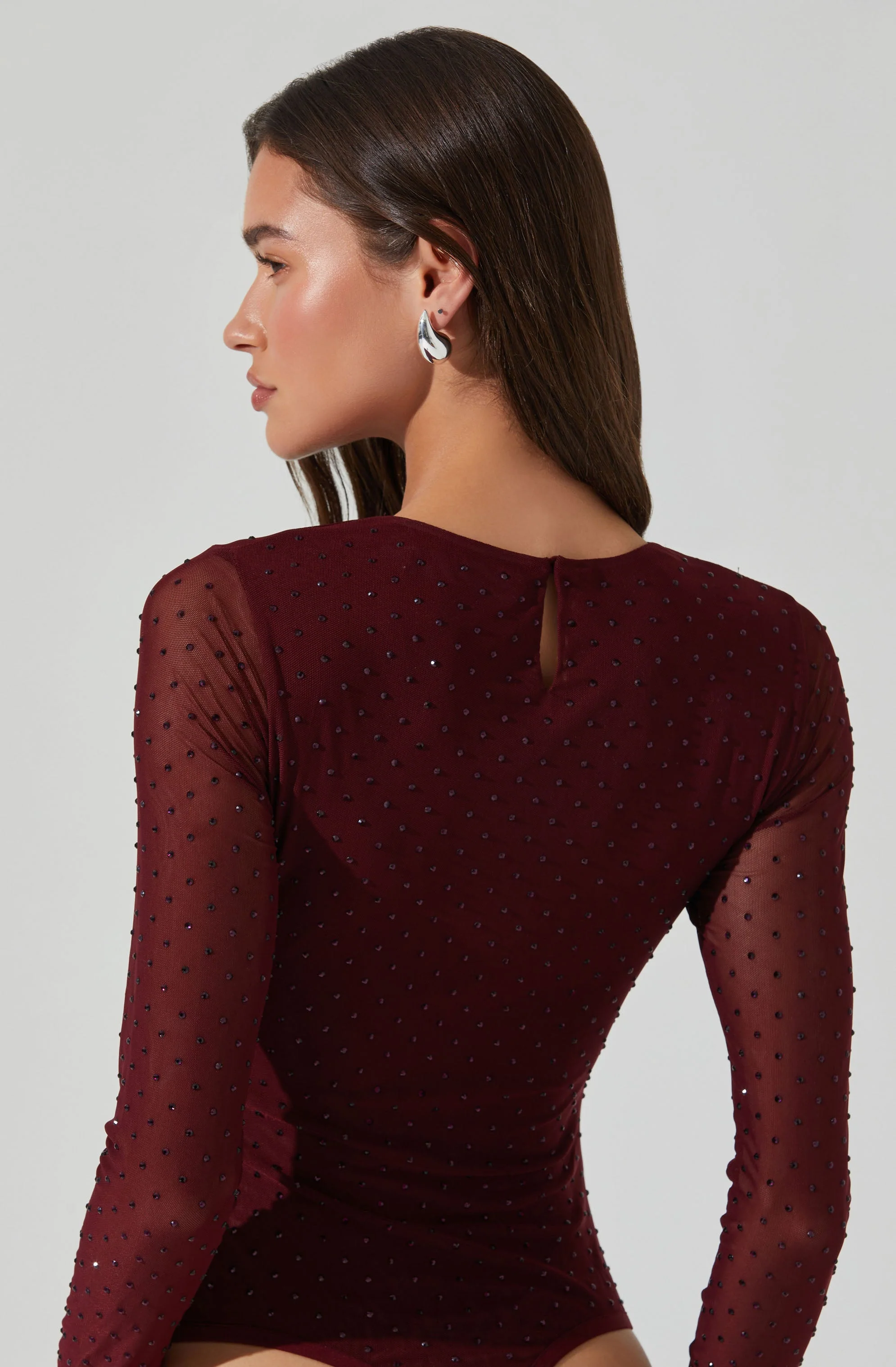 Ancira Rhinestone Mesh Bodysuit - Image 10
