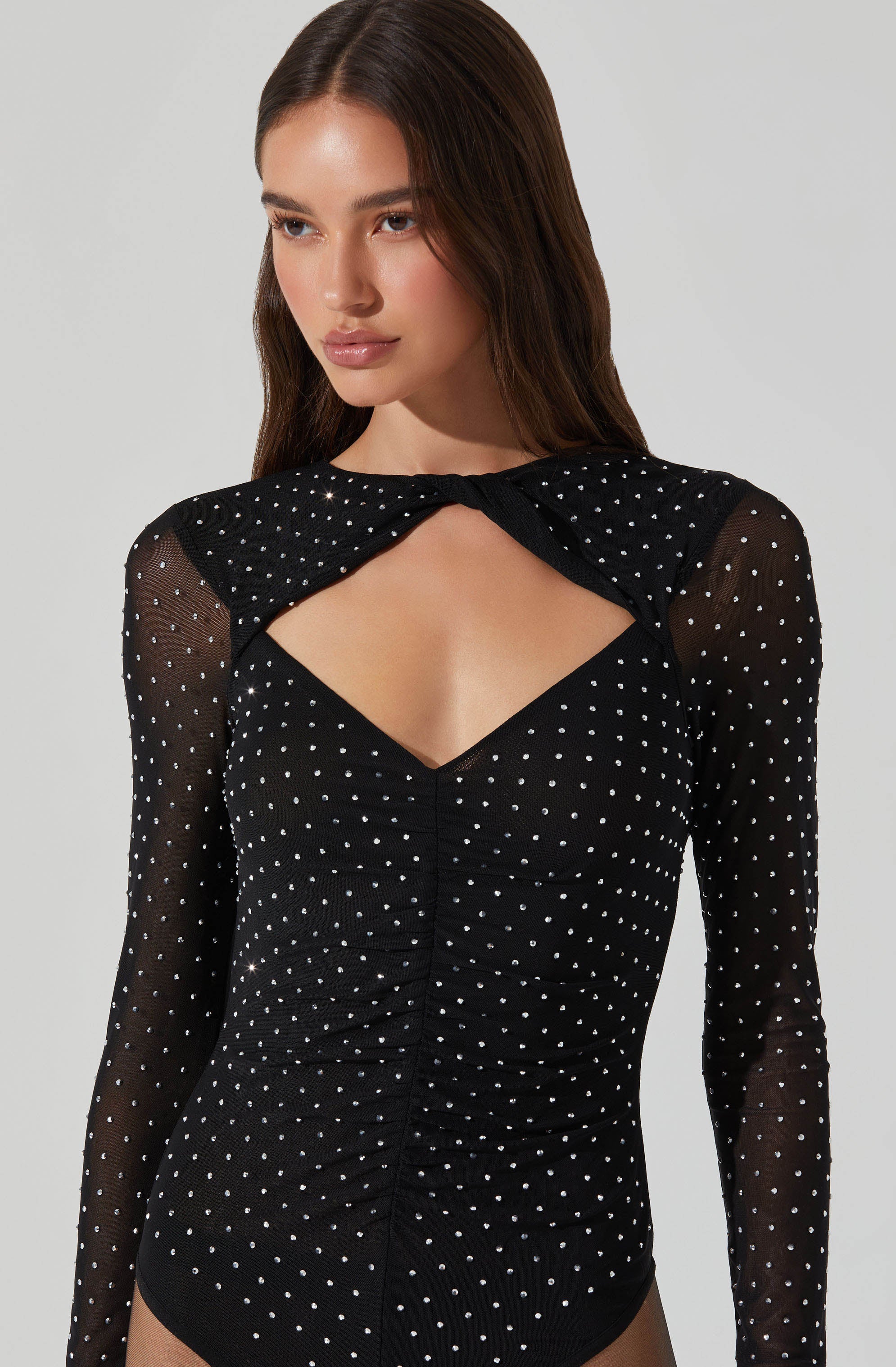 Ancira Rhinestone Mesh Bodysuit - Image 3