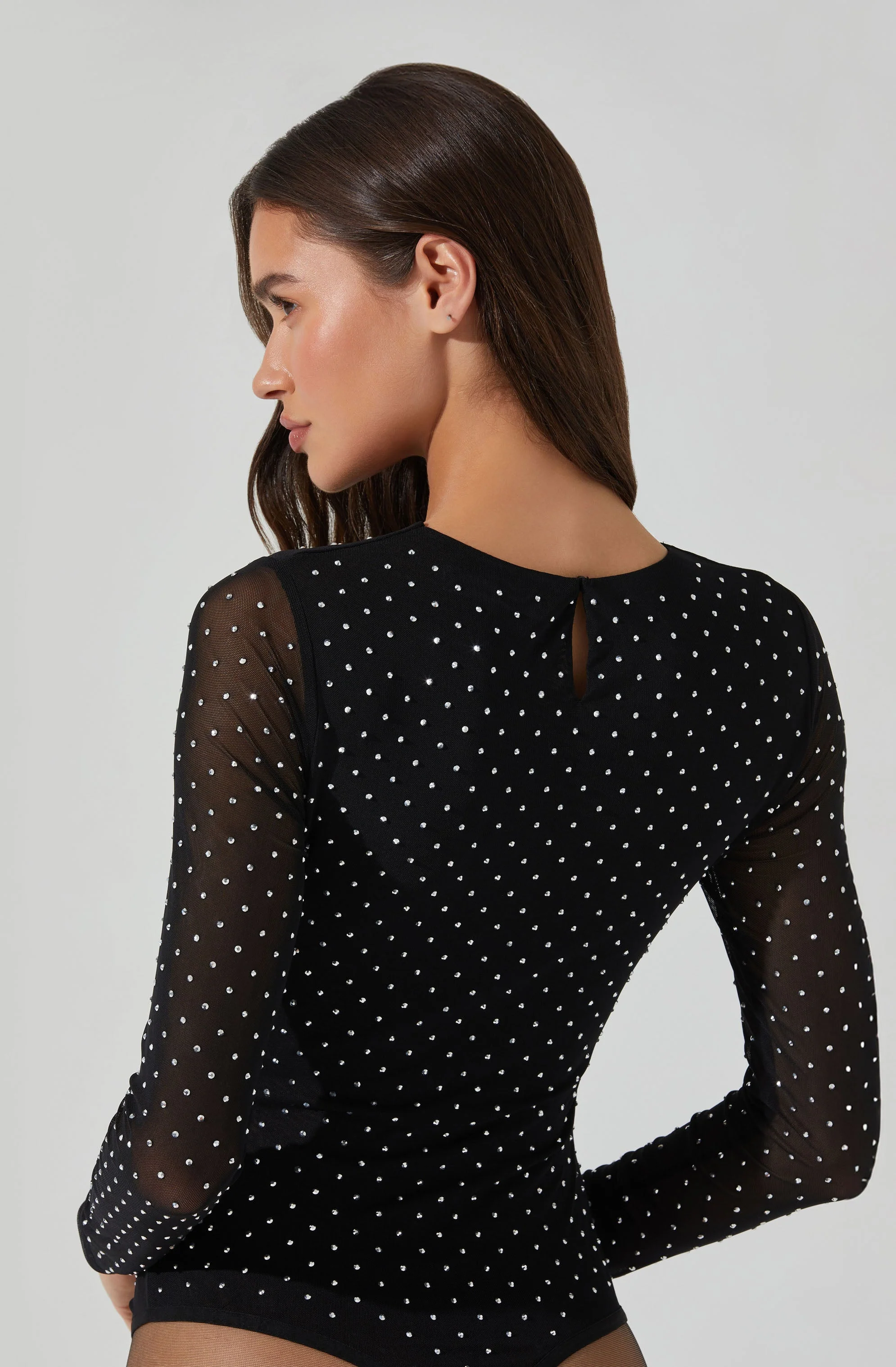 Ancira Rhinestone Mesh Bodysuit - Image 4