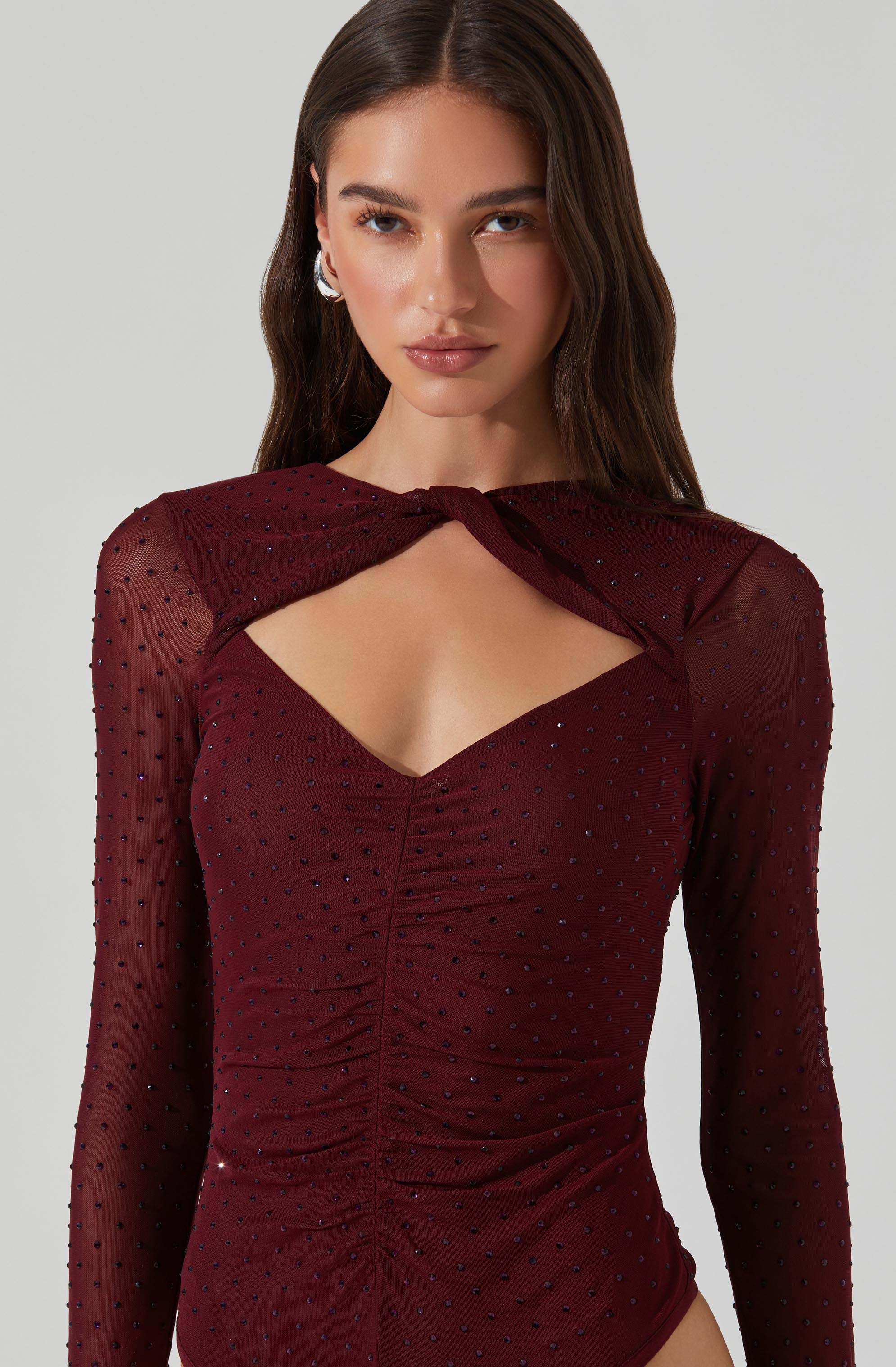 Ancira Rhinestone Mesh Bodysuit - Image 9