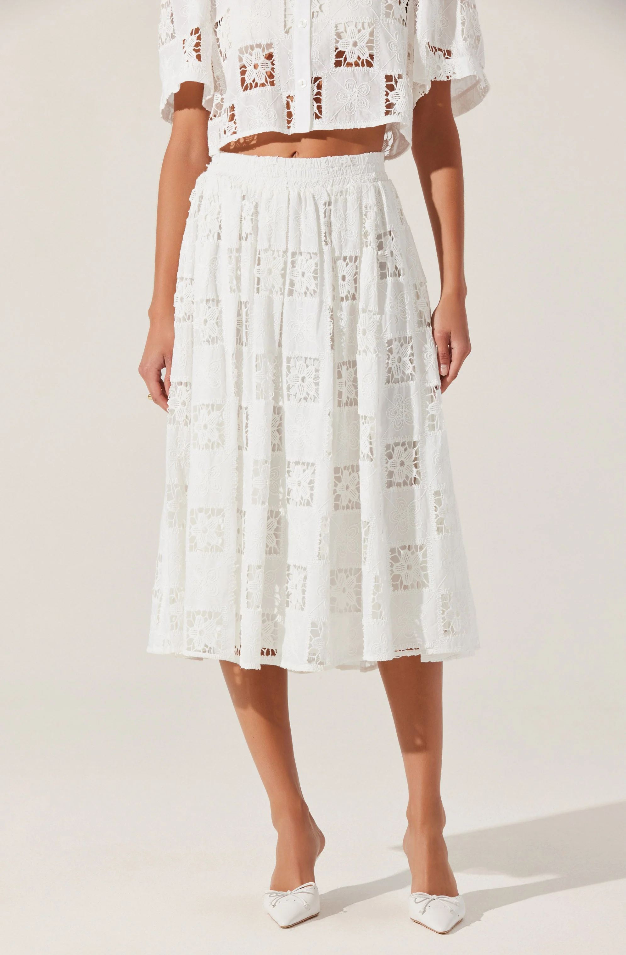 Andolina Crochet Lace Midi Skirt - Image 3