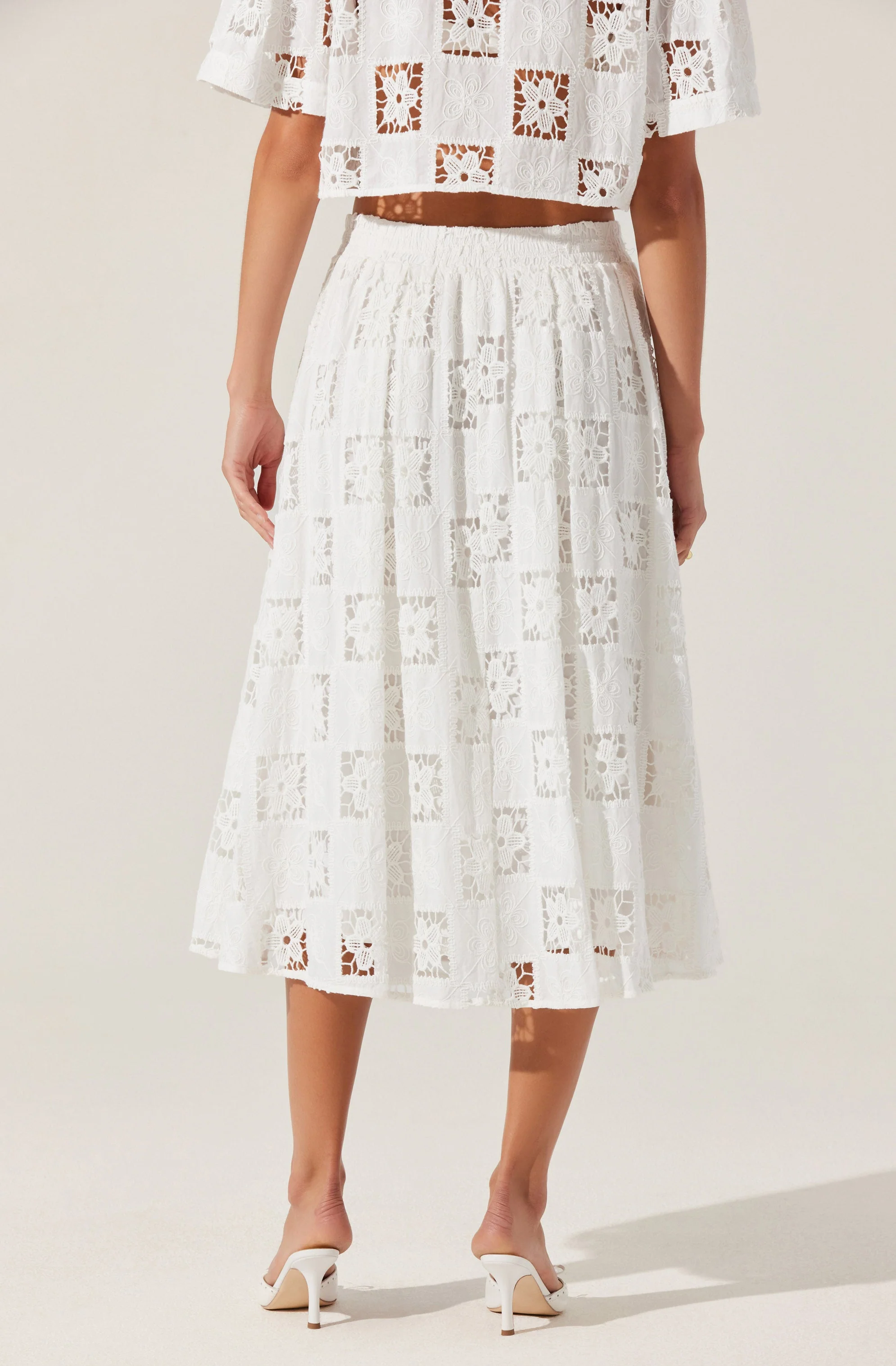 Andolina Crochet Lace Midi Skirt - Image 4