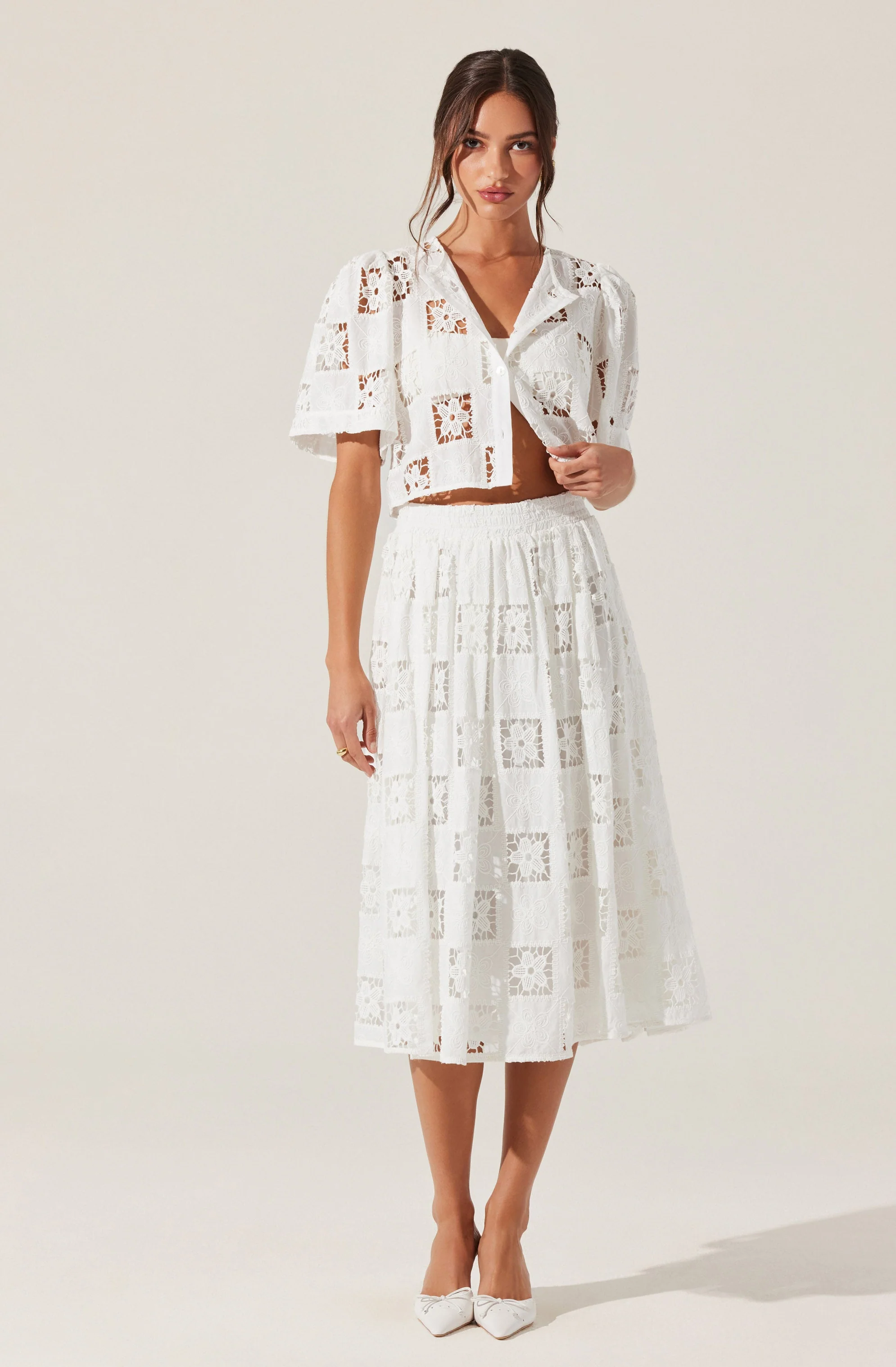 Andolina Crochet Lace Midi Skirt - Image 5