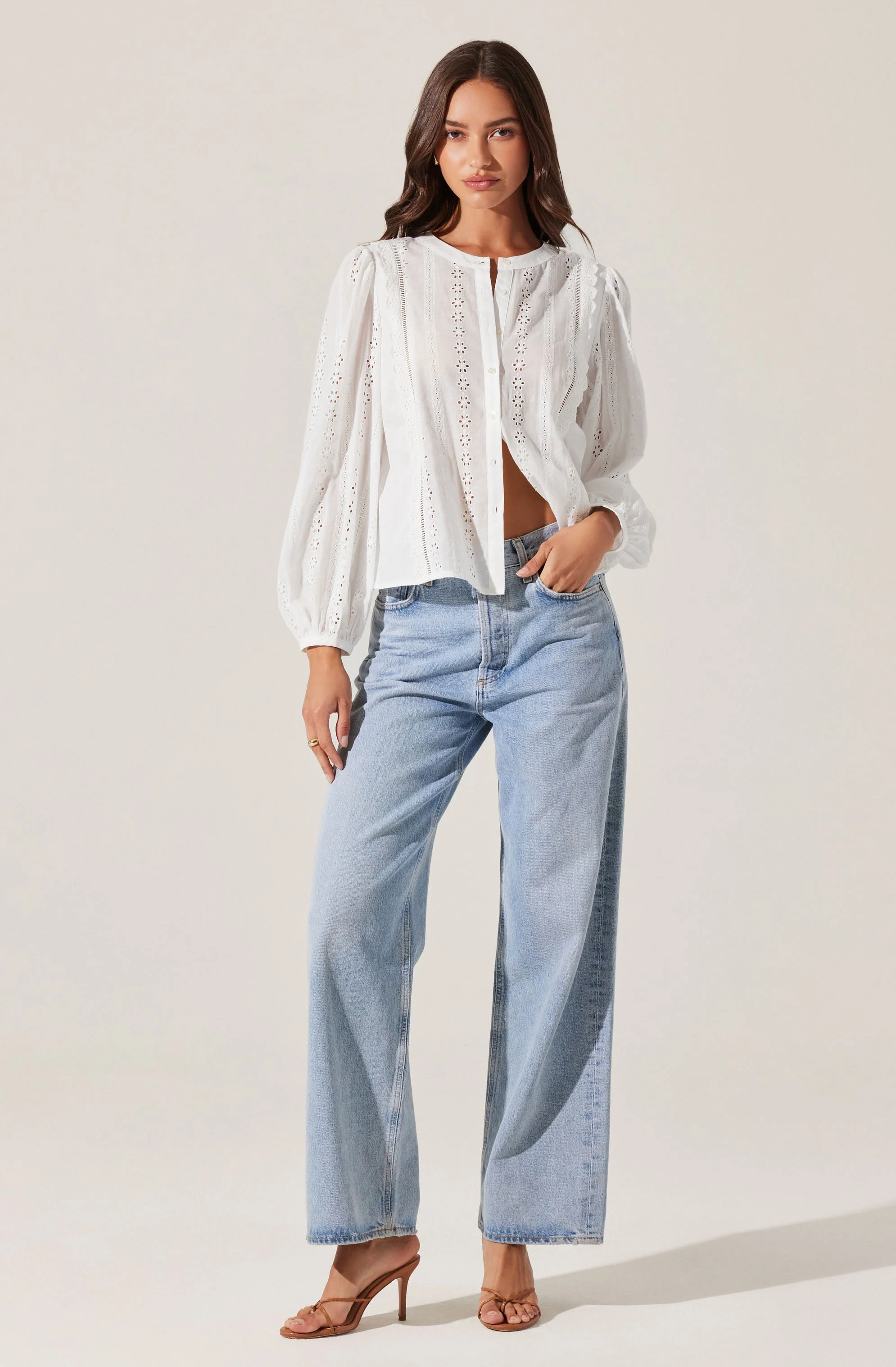 Aneska Broderie Button Up Top - Image 3