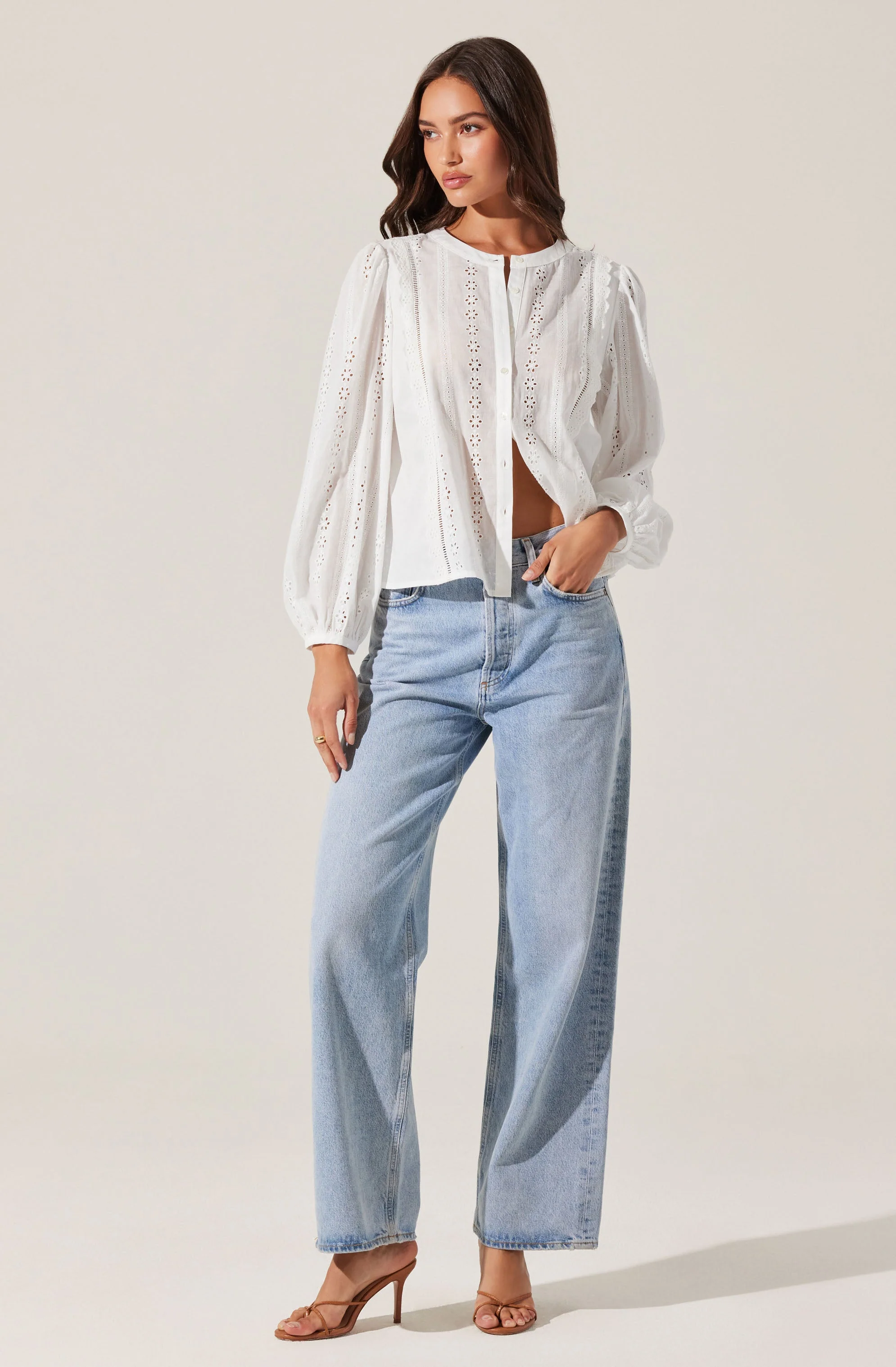 Aneska Broderie Button Up Top - Image 5