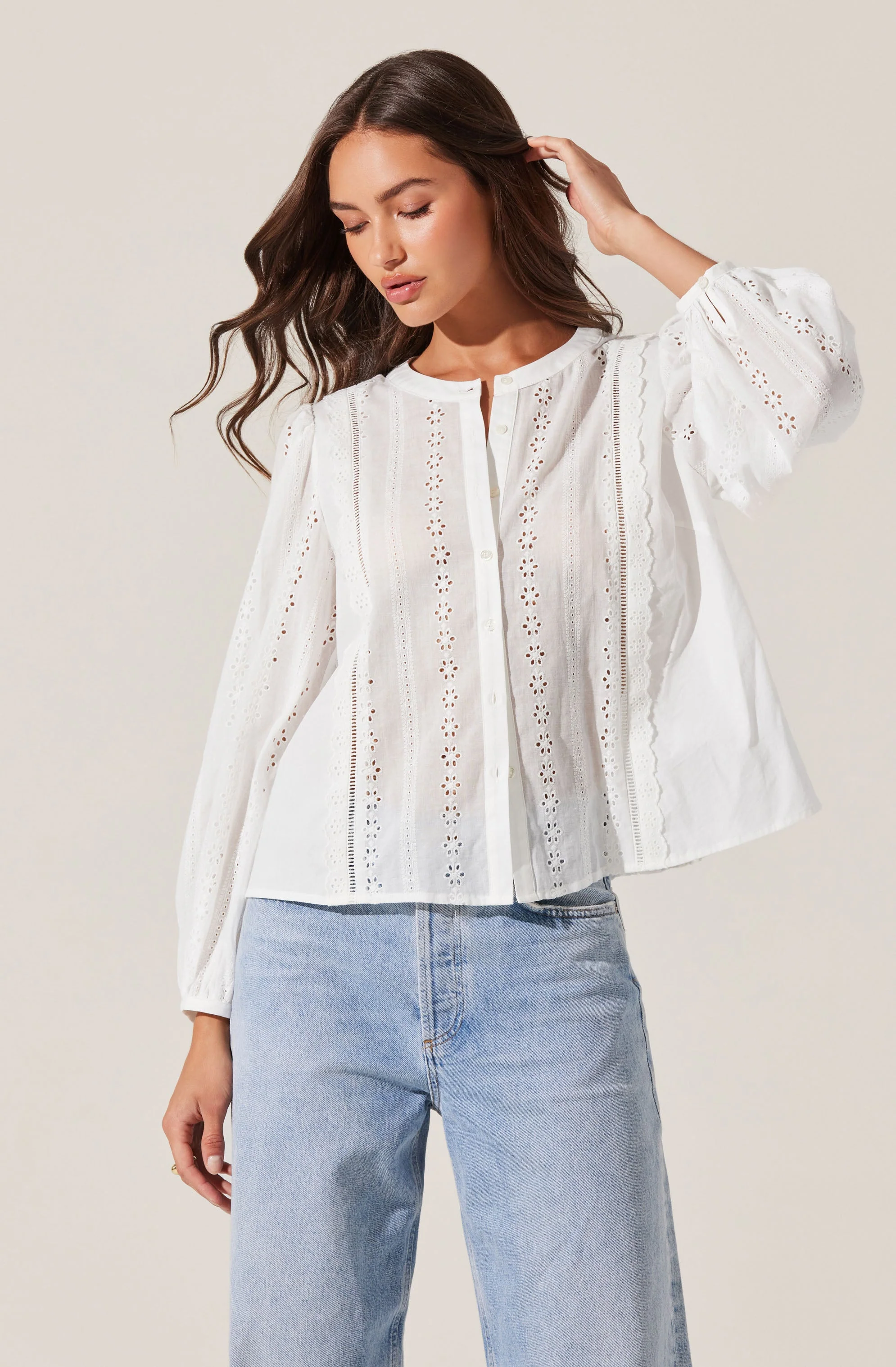Aneska Broderie Button Up Top - Image 6